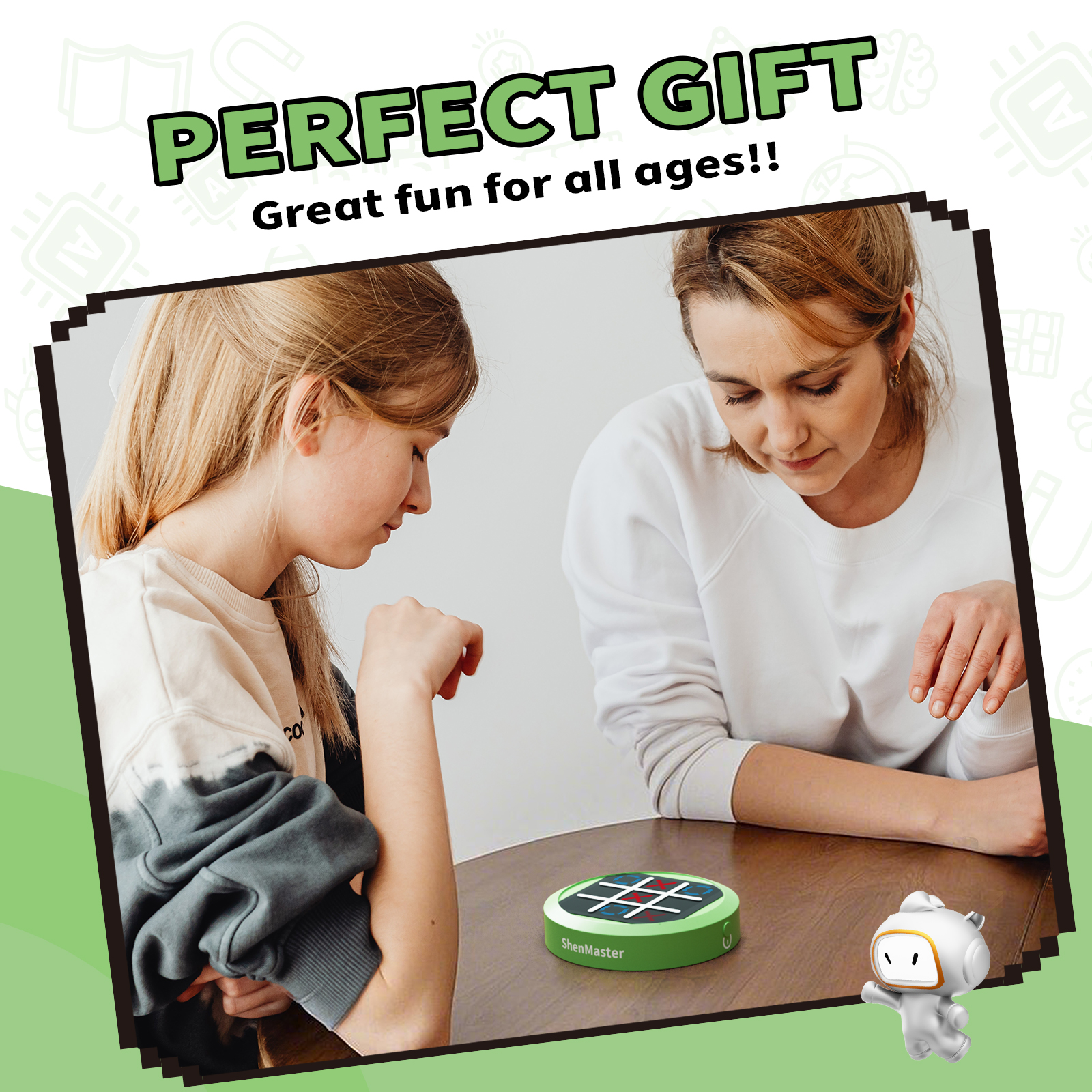 Electronic Tic Tac Toe Game - 4-in-1 Handheld Travel Board Games for Kids & Adults