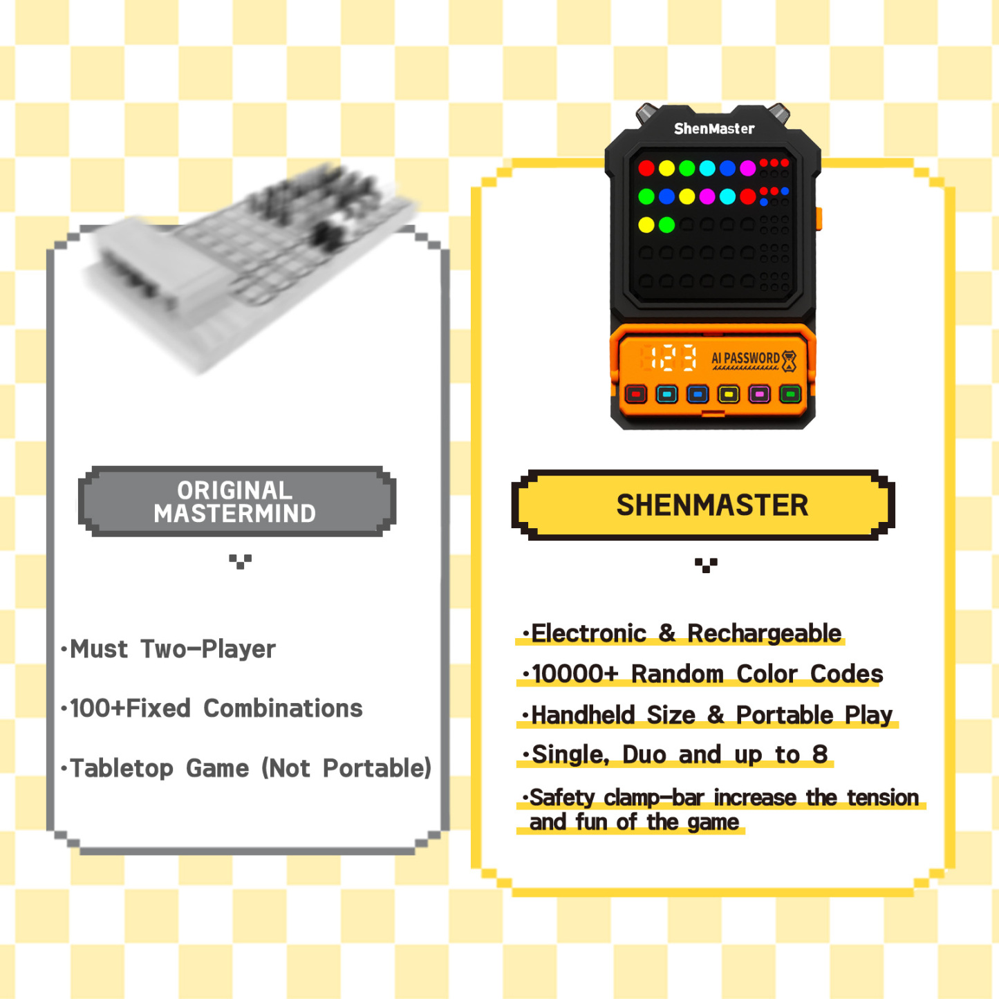 Crack the code-Electronic Mastermind Game,Brain Teaser Code breaker with fun Clamp