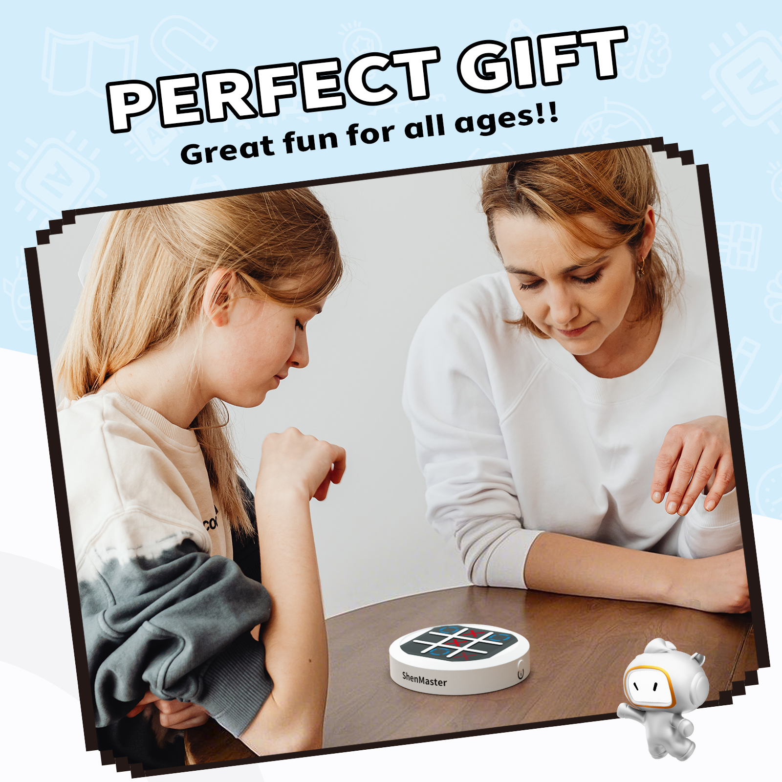 Electronic Tic Tac Toe Game - 4-in-1 Handheld Travel Board Games for Kids & Adults