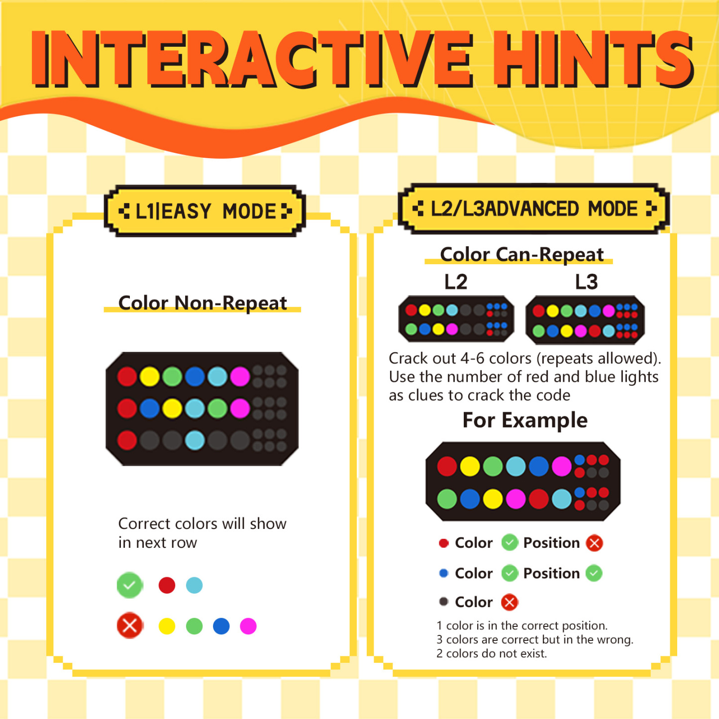 Crack the code-Electronic Mastermind Game,Brain Teaser Code breaker with fun Clamp