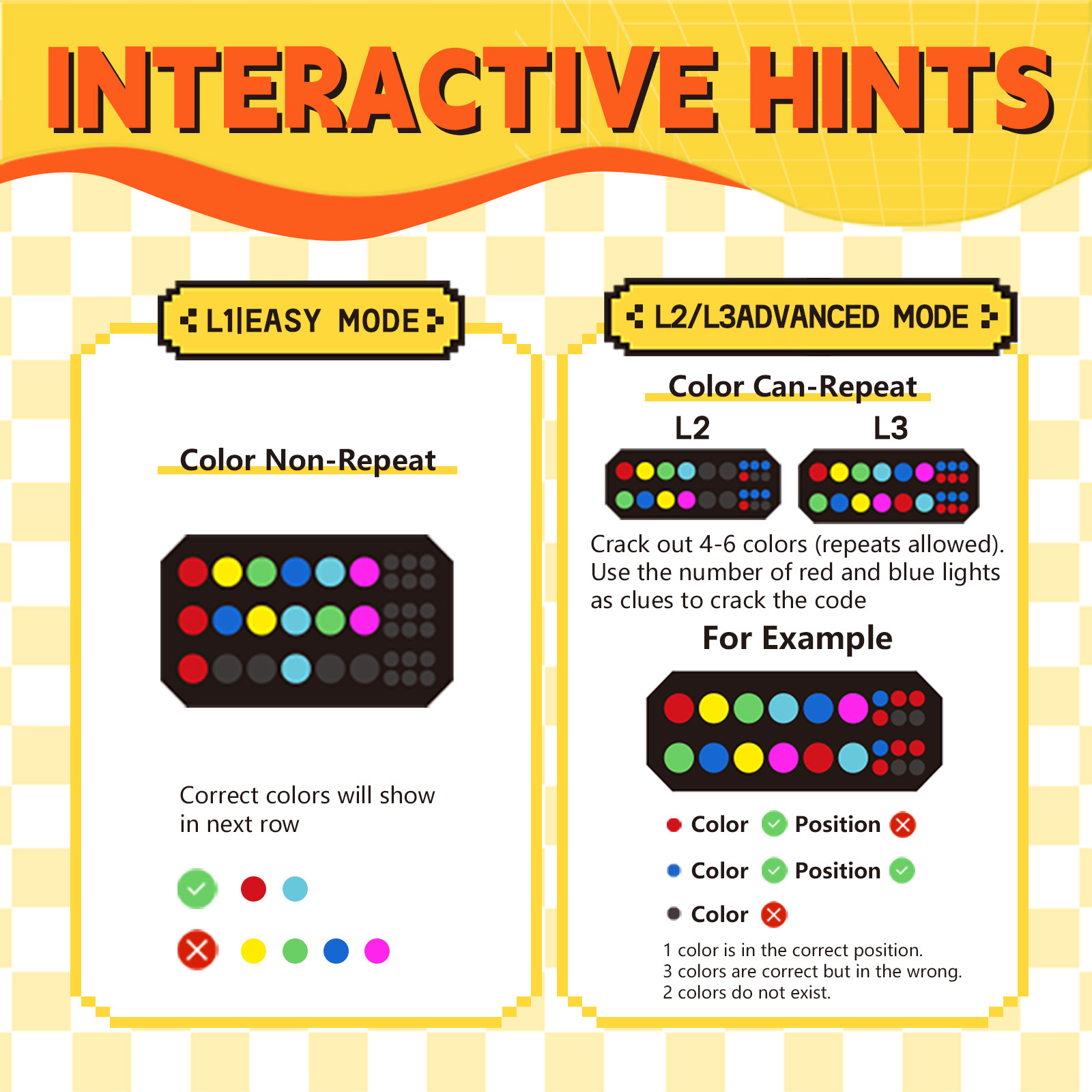 Crack the code-Electronic Mastermind Game,Brain Teaser Code breaker with fun Clamp