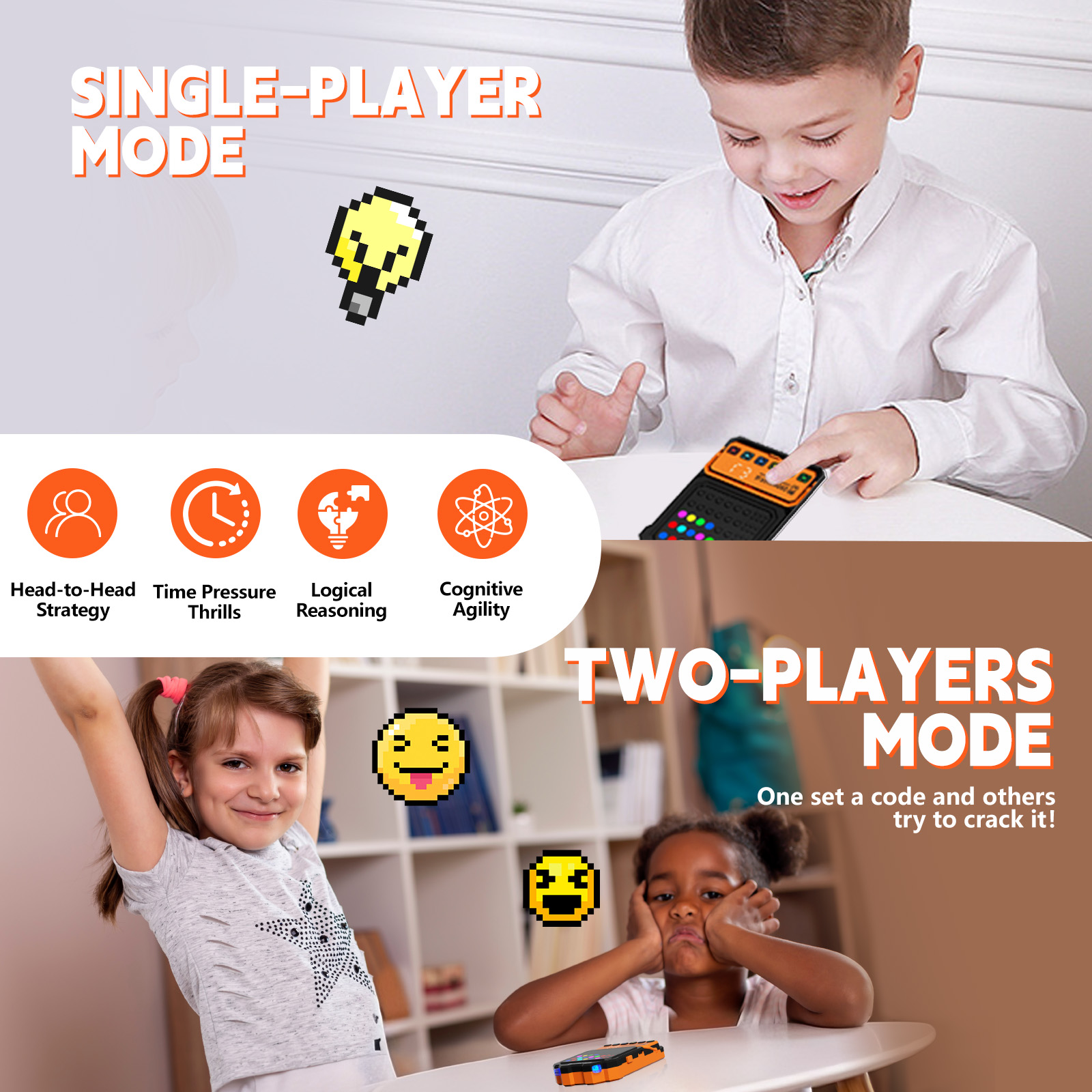 AutuLeaf Secret Code Breaker Gae - Kids Brain Puzzle Strategy Gae | Kids Travel Gaes STE