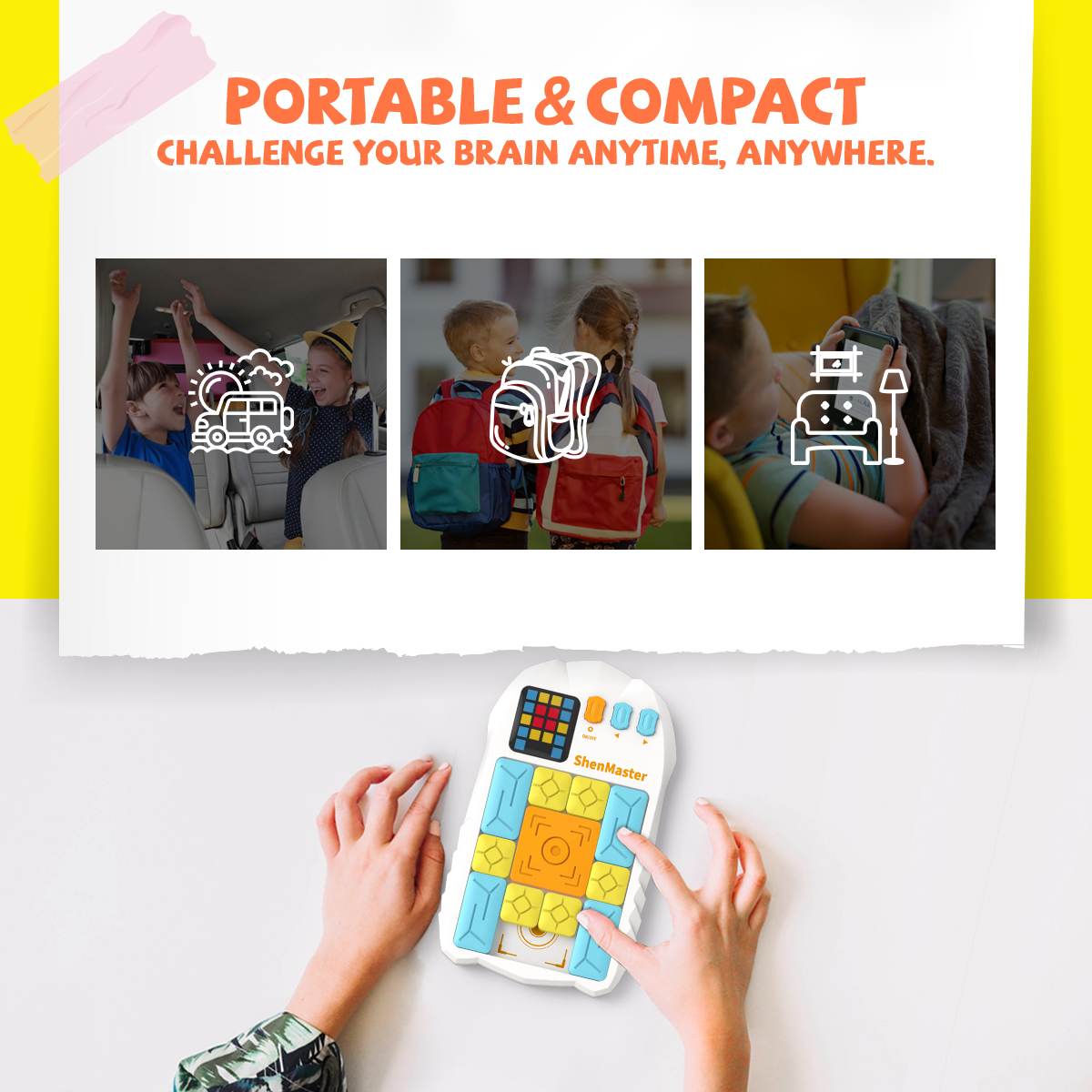 Rechargeable Super Slide Puzzle Game,Klotski Brain Toys for Kids Teens