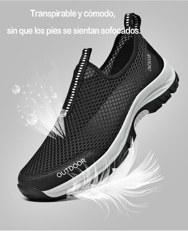 Zapatos de playa transpirables - Suela Antideslizante y Amortiguación, Diseño Ancho para Caminar Cómodo