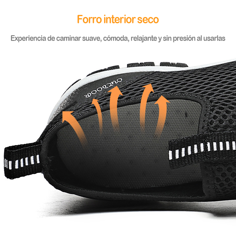 Zapatos de playa transpirables - Suela Antideslizante y Amortiguación, Diseño Ancho para Caminar Cómodo