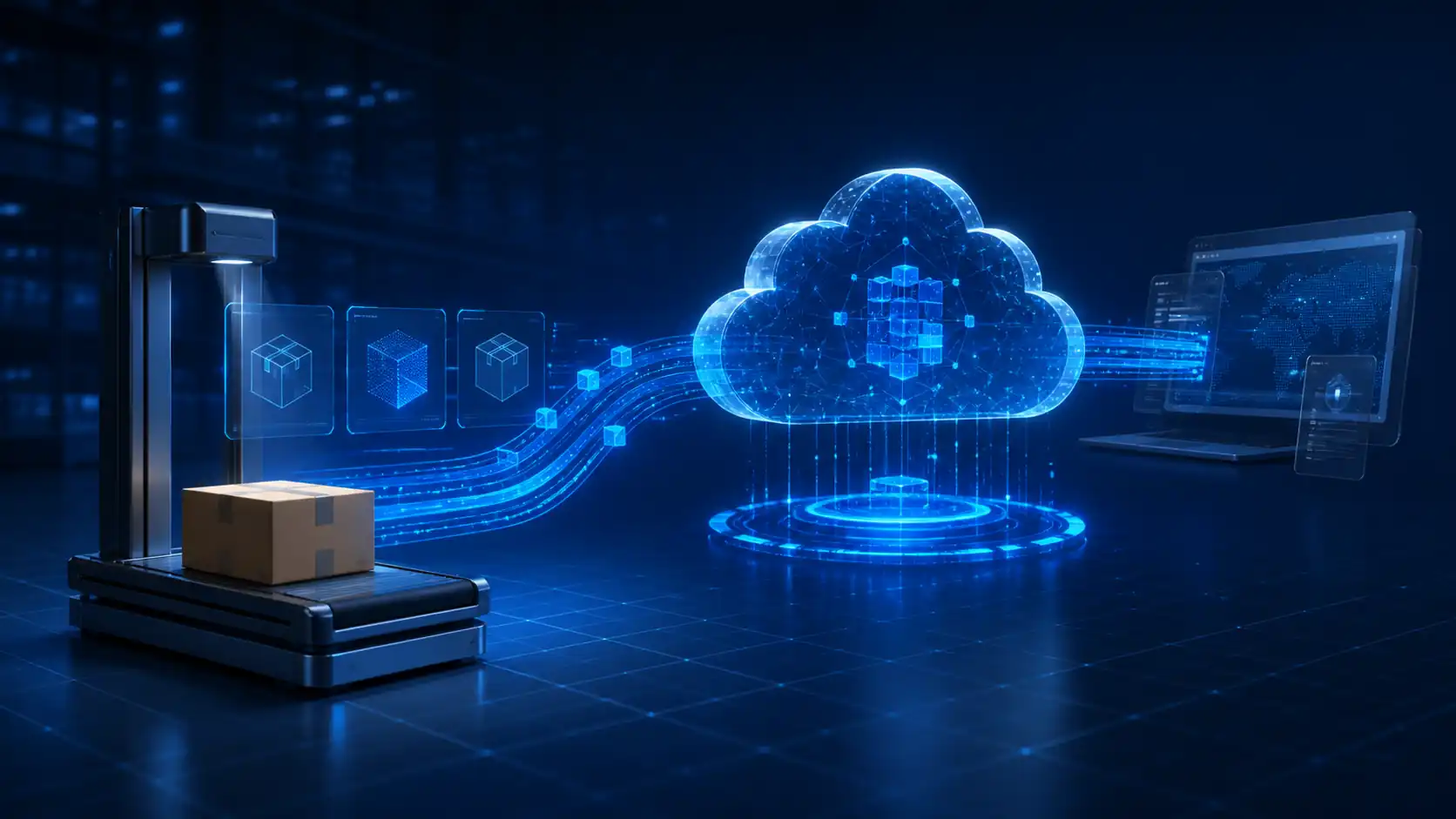 Illustration of CONLIDA DWS equipment connecting to a cloud operations platform