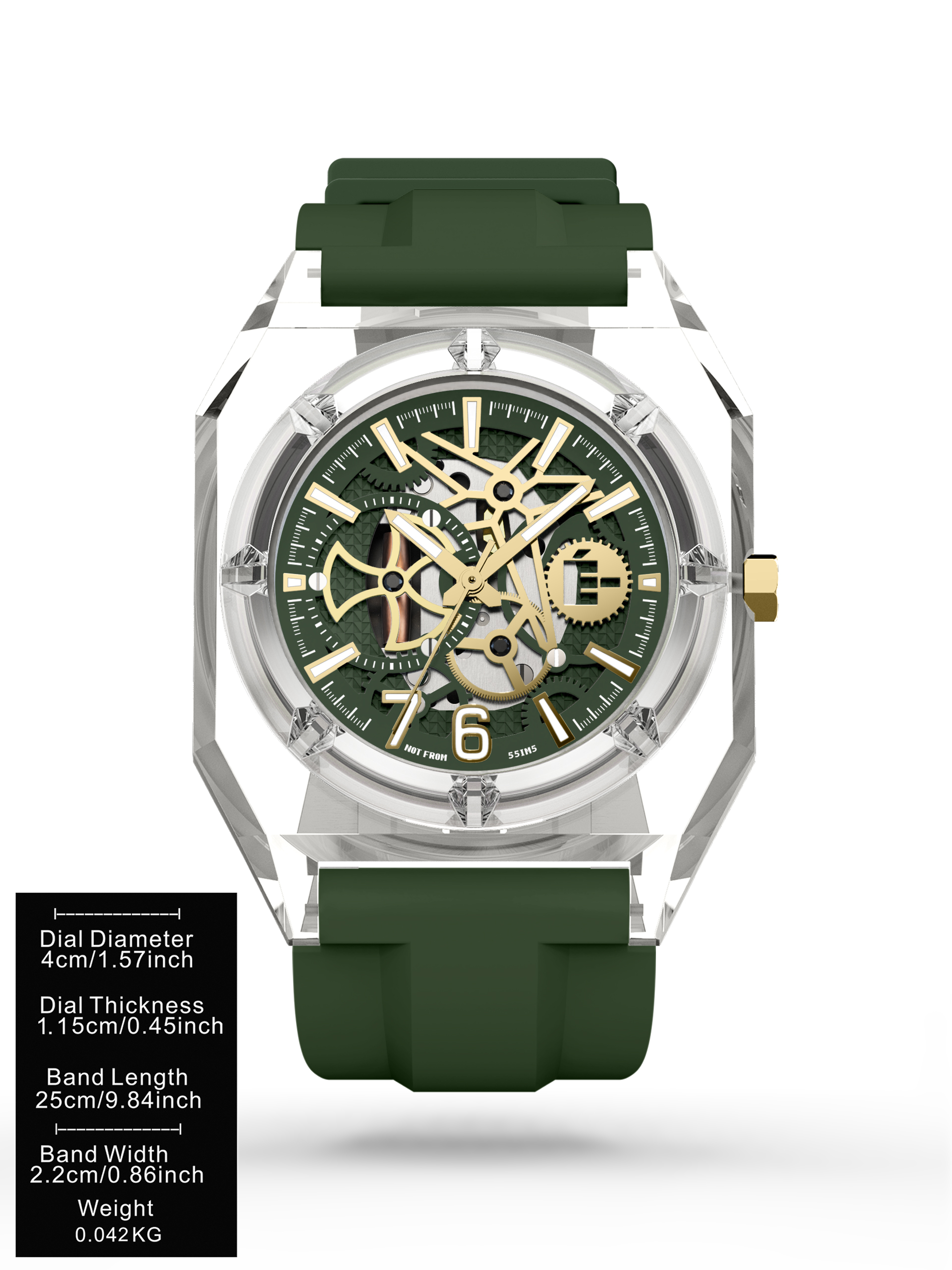 6SÉVEN SERIES Olive Green Crystal
