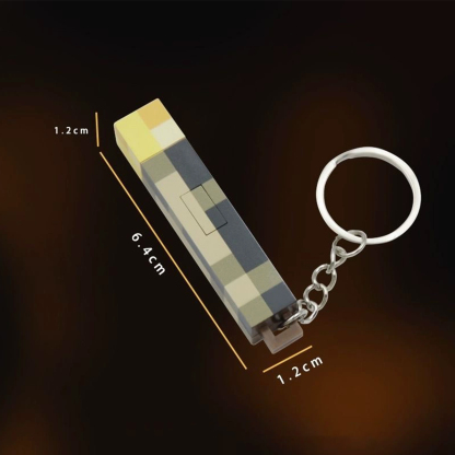 Pixel Cubic Torch Keychain