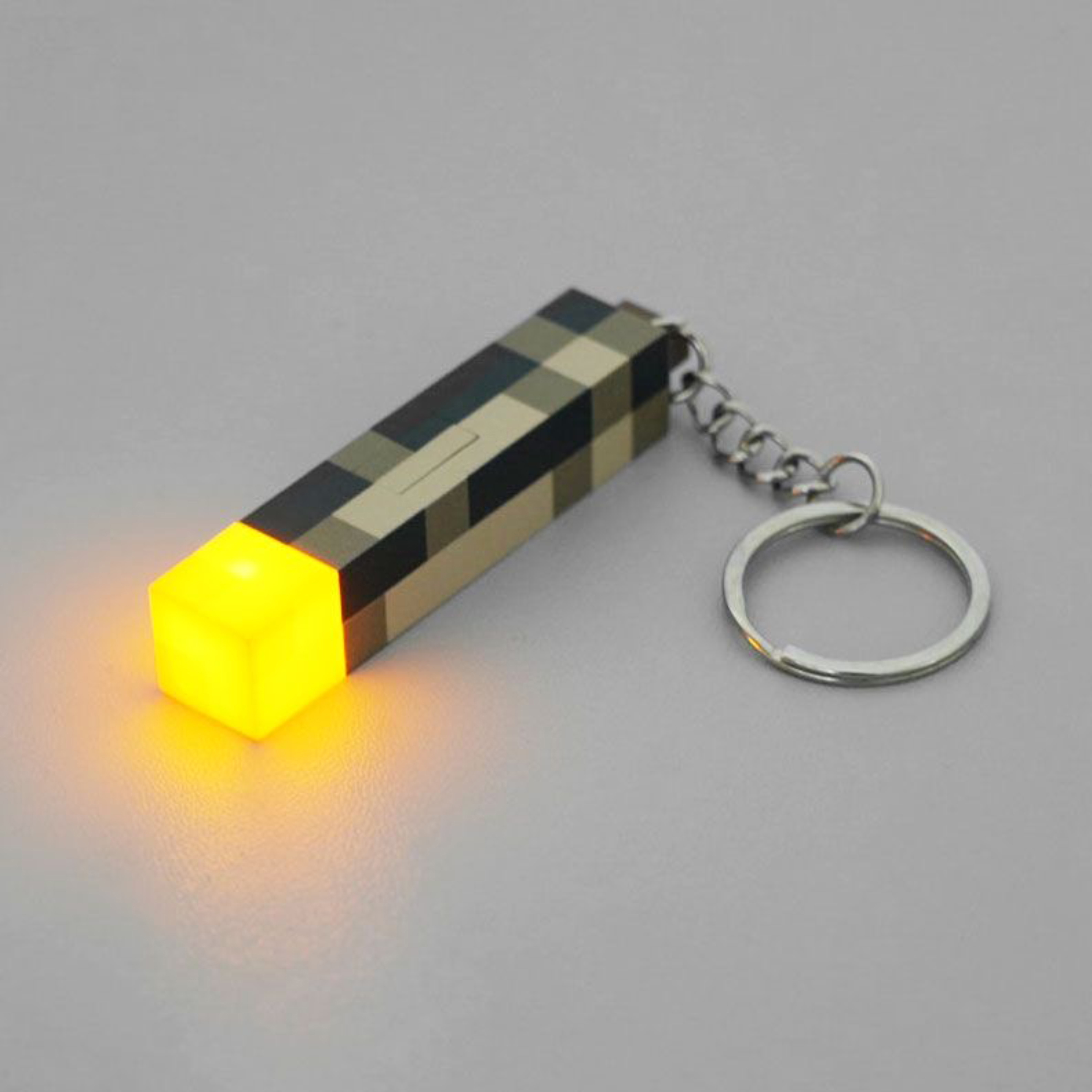 Pixel Cubic Torch Keychain