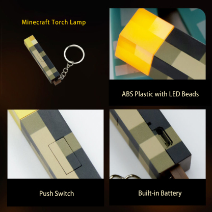 Pixel Cubic Torch Keychain