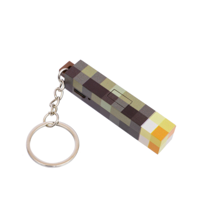 Pixel Cubic Torch Keychain