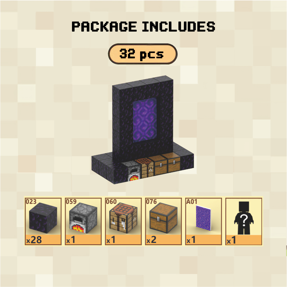 Nether Portal Magnetic Building Blocks