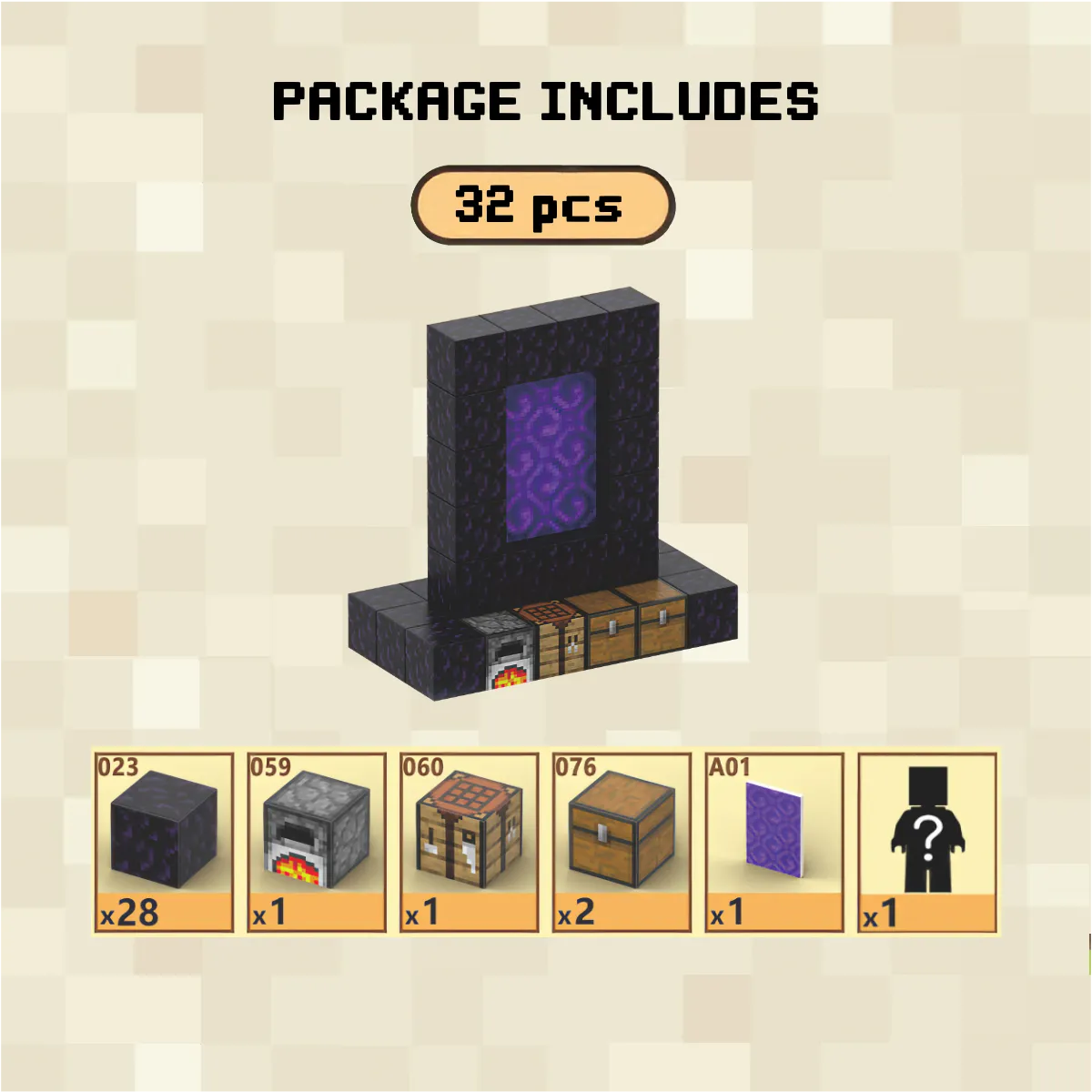 Nether Portal Magnetic Building Blocks