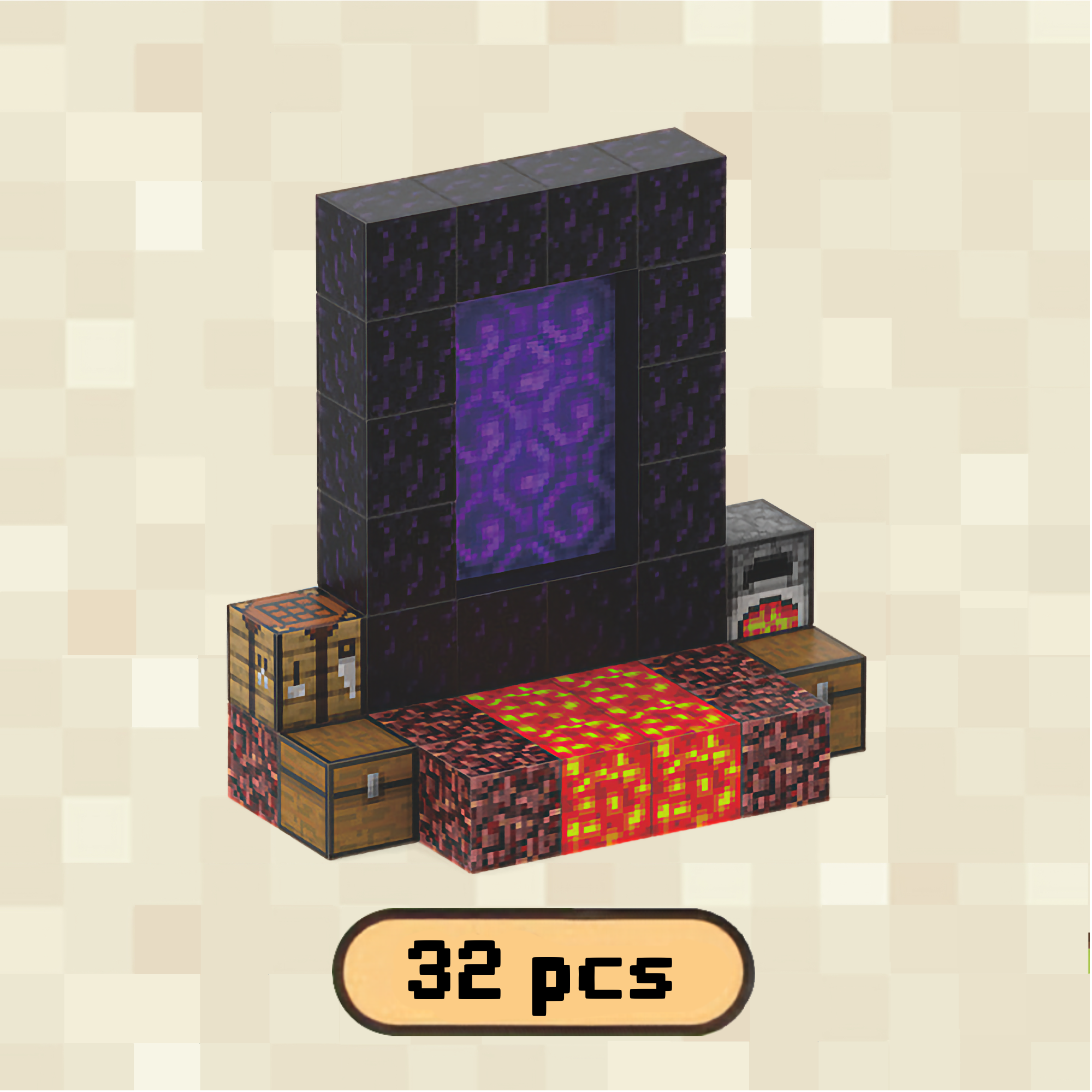 Nether Portal Magnetic Building Blocks