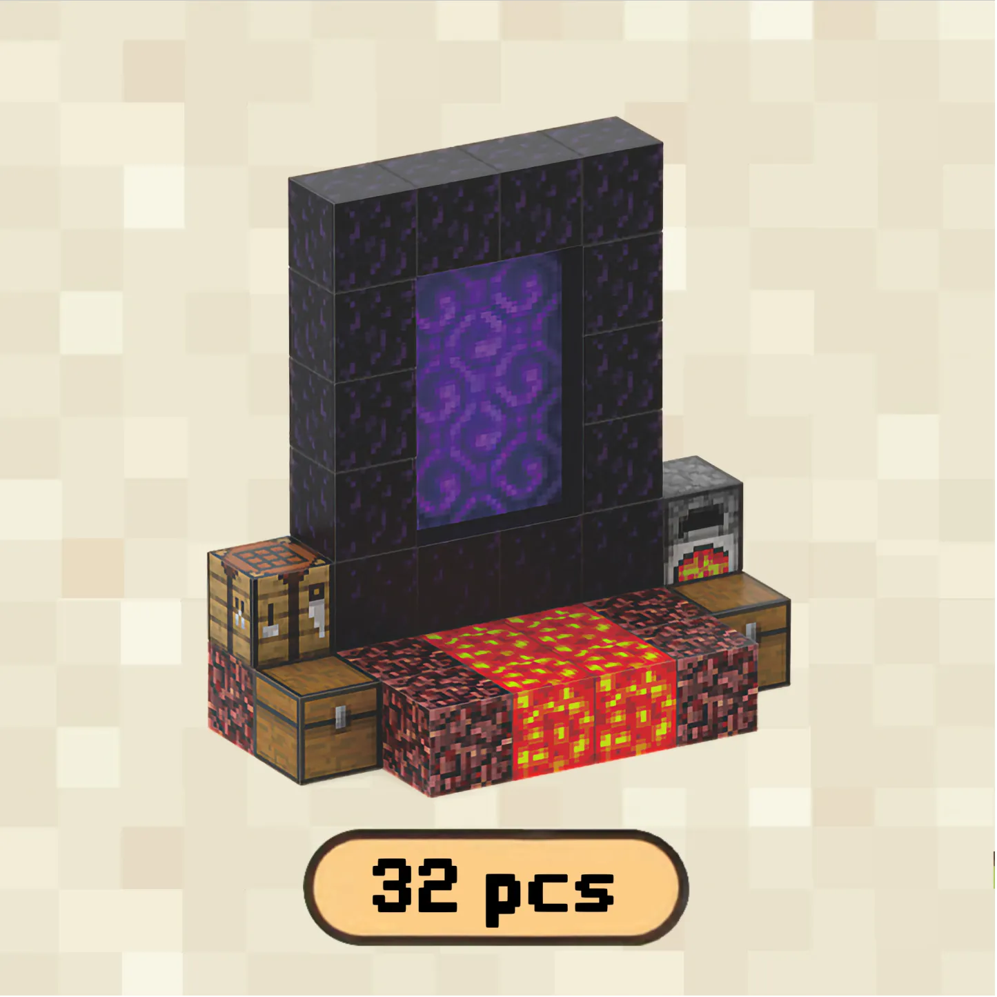 Nether Portal Magnetic Building Blocks