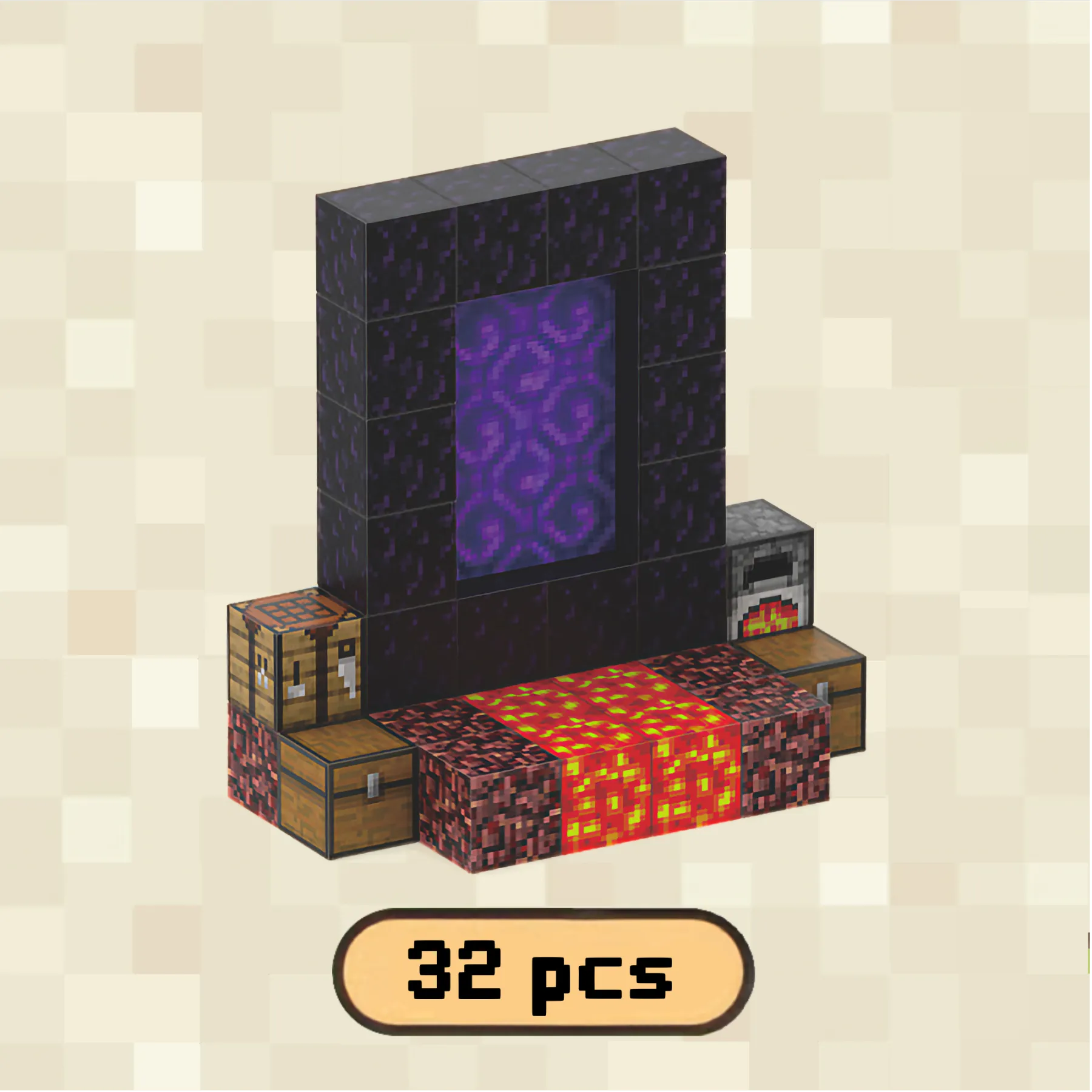 Nether Portal Magnetic Building Blocks