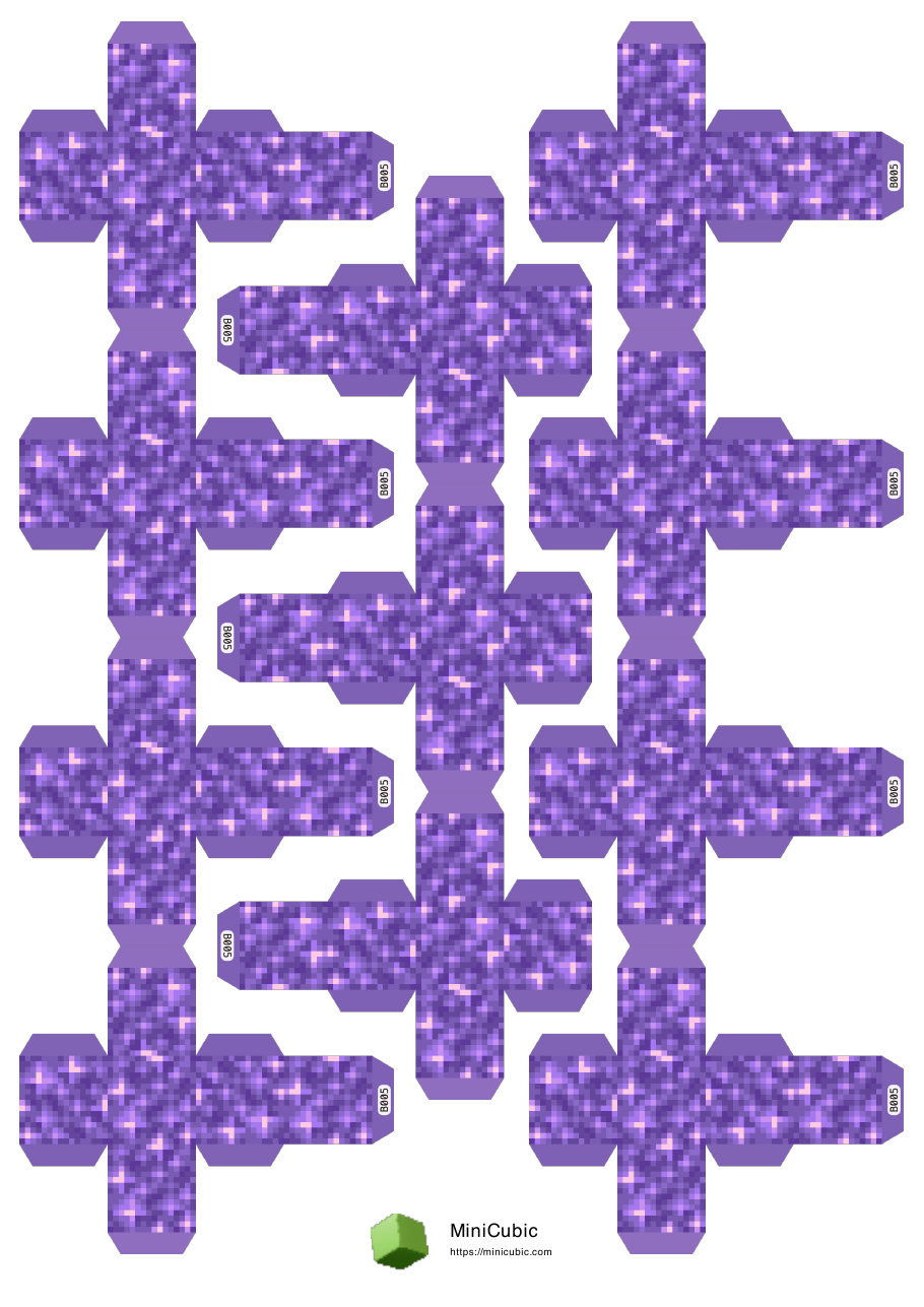 First page preview of the printable Amethyst Block papercraft PDF