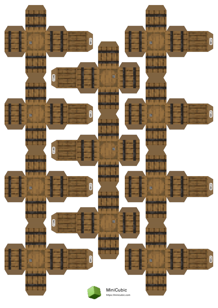 Minecraft Barrel Papercraft Template (Free PDF) – MiniCubic