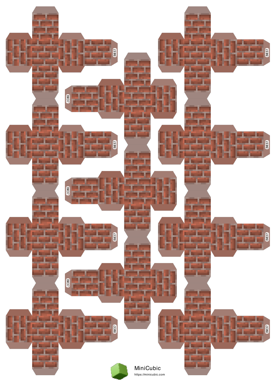 First page preview of the printable Bricks papercraft PDF