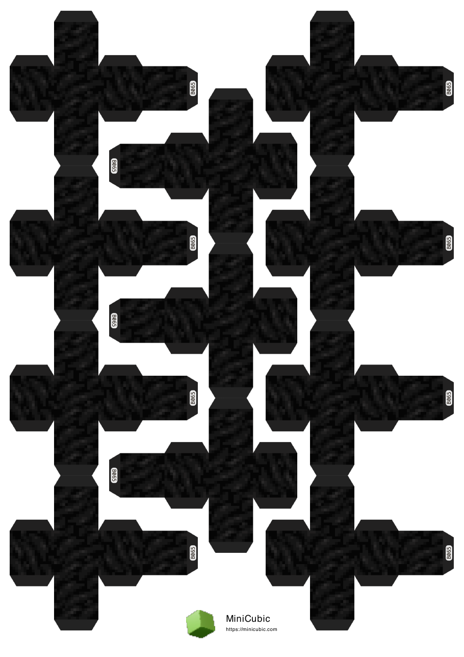 First page preview of the printable Coal Block papercraft PDF