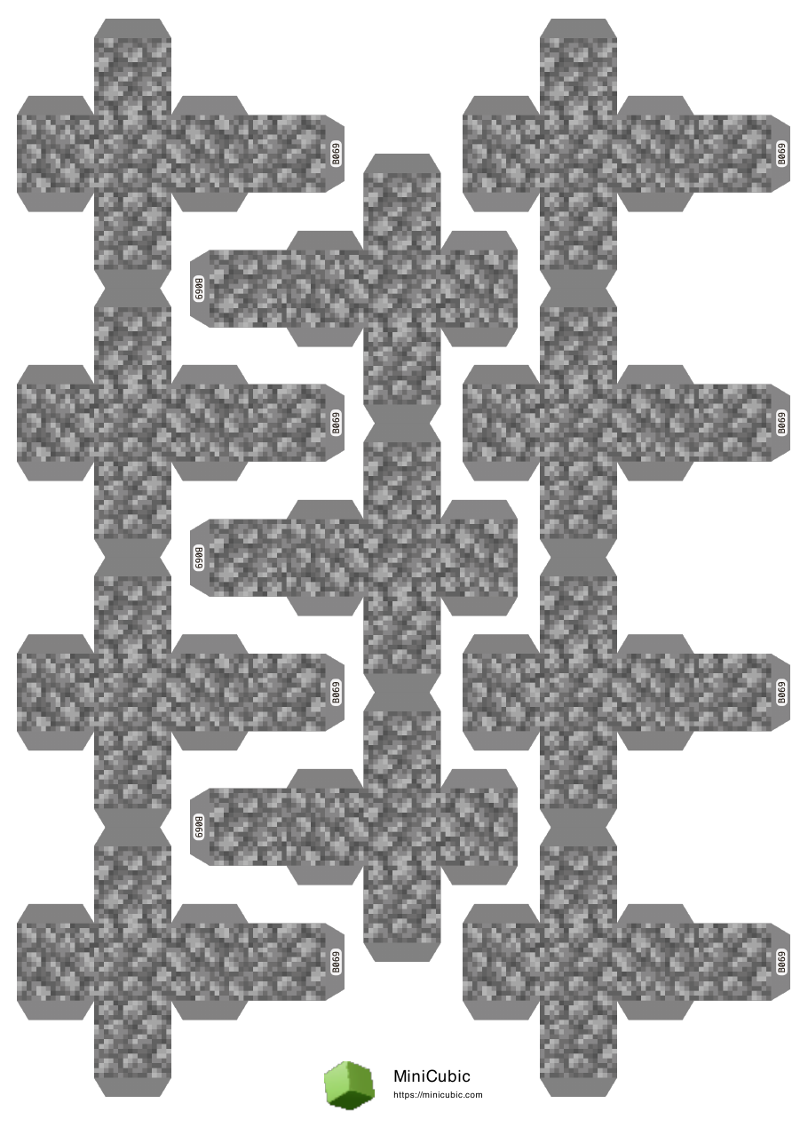 First page preview of the printable Cobblestone papercraft PDF