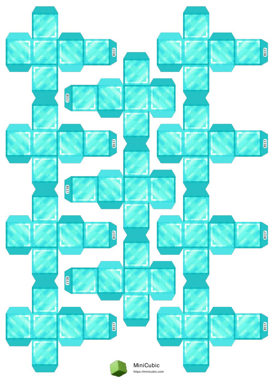 First page preview of the printable Diamond Block papercraft PDF