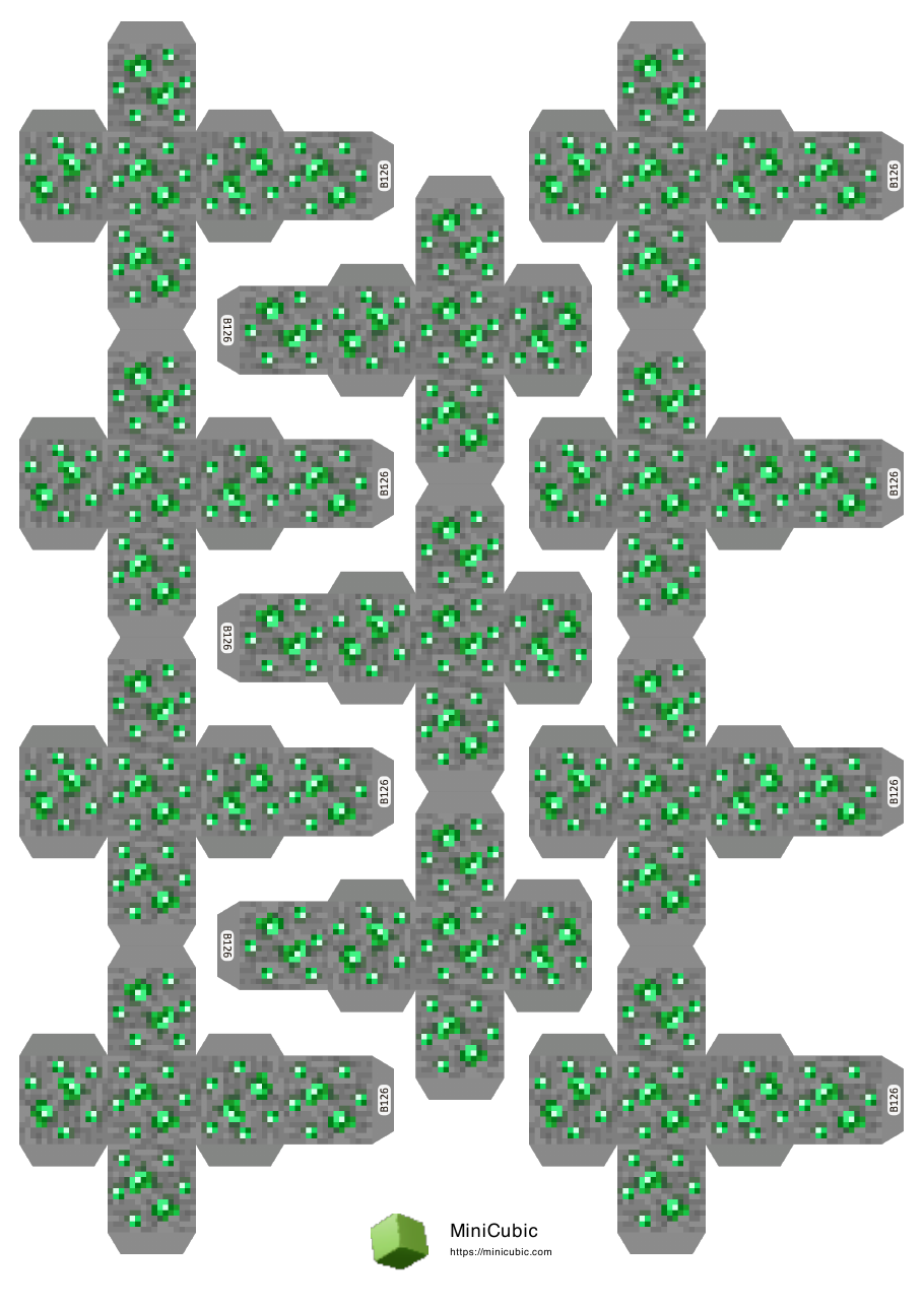 First page preview of the printable Emerald Ore papercraft PDF