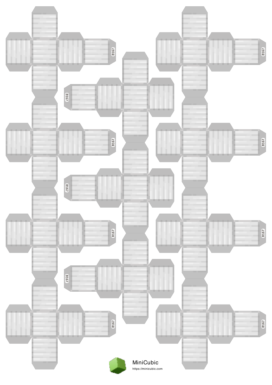 First page preview of the printable Iron Block papercraft PDF