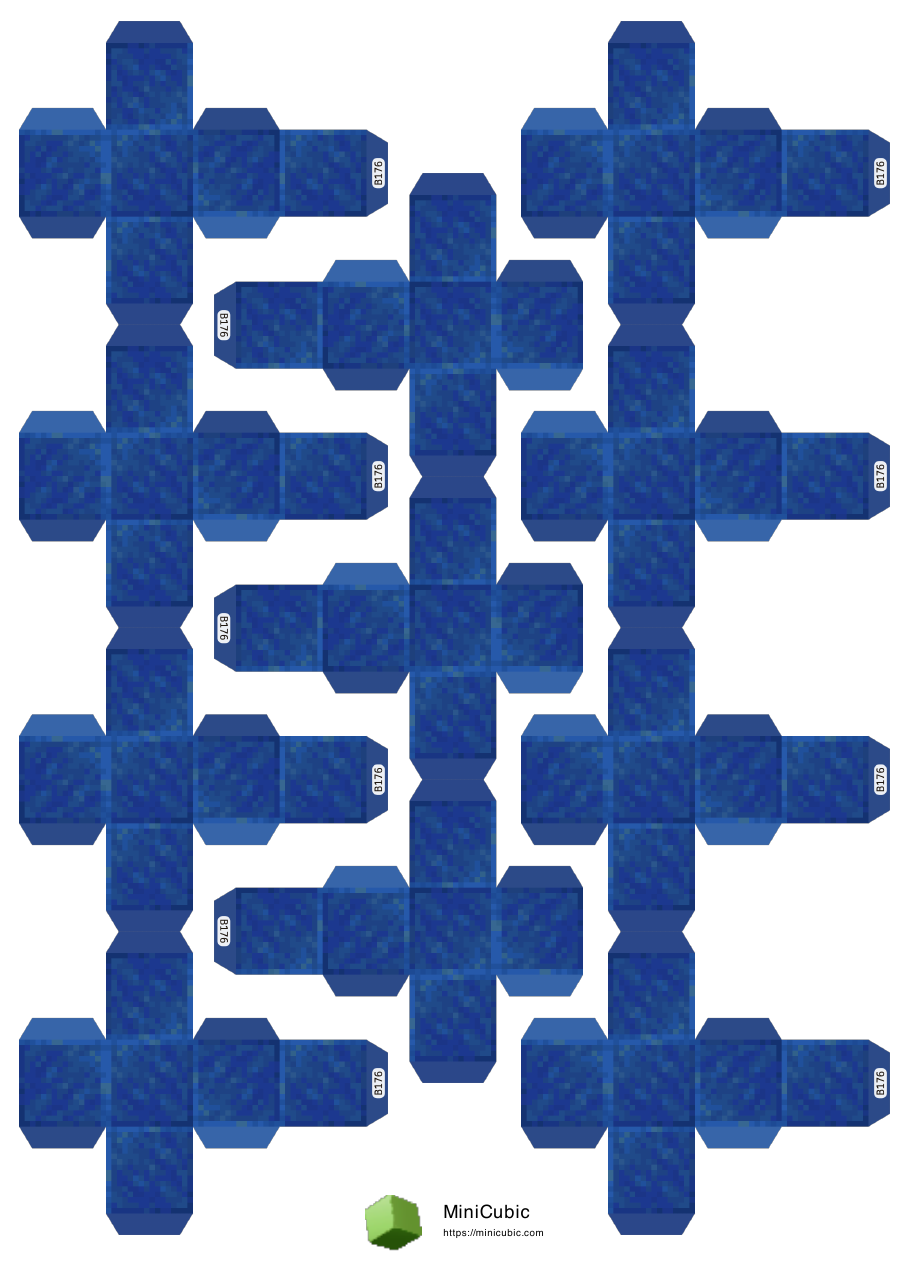 First page preview of the printable Lapis Block papercraft PDF
