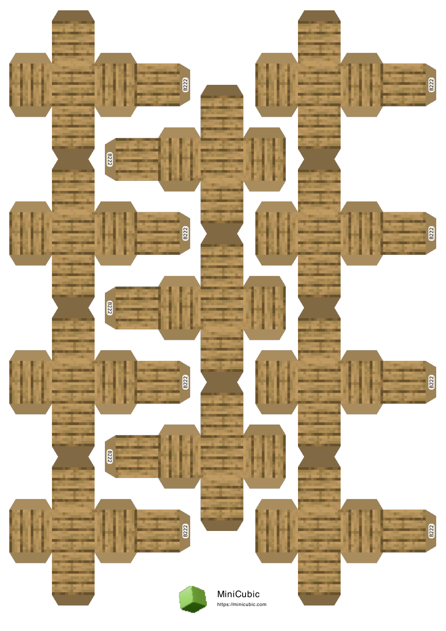 First page preview of the printable Oak Planks papercraft PDF