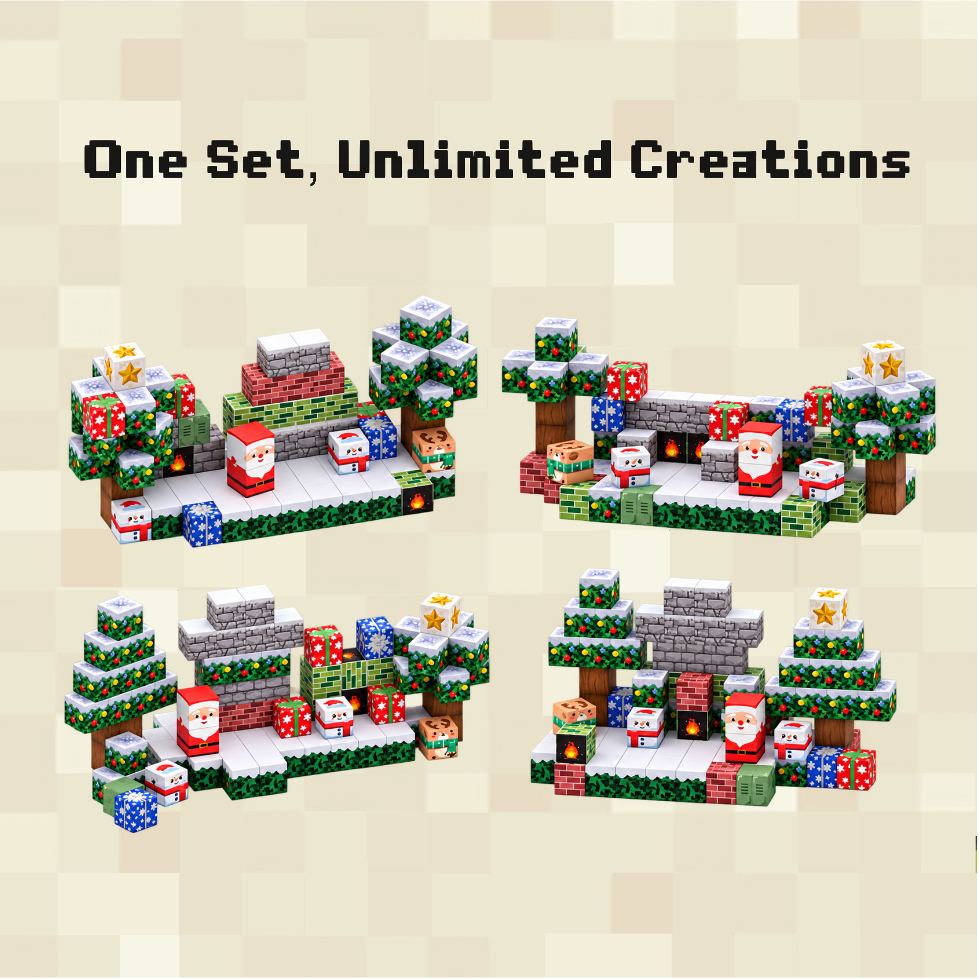 Merry Christmas Magnetic Building Blocks