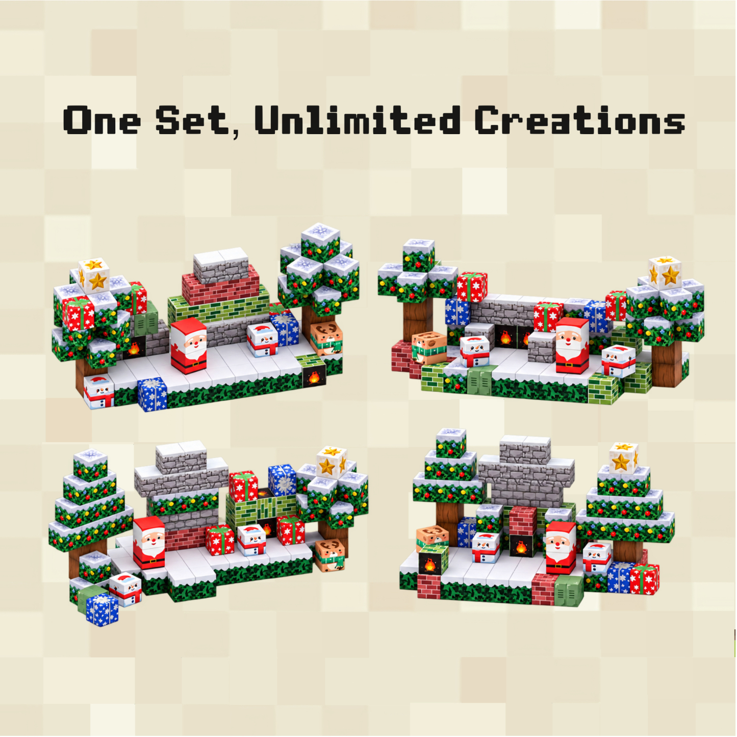 Merry Christmas Magnetic Building Blocks