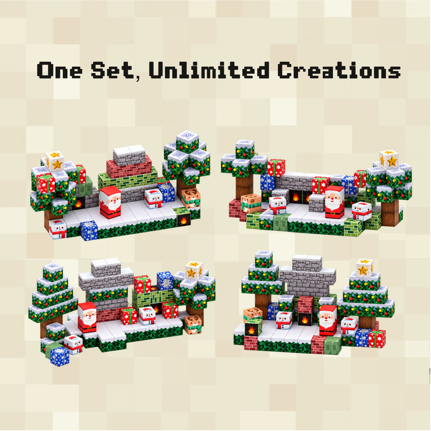 Merry Christmas Magnetic Building Blocks