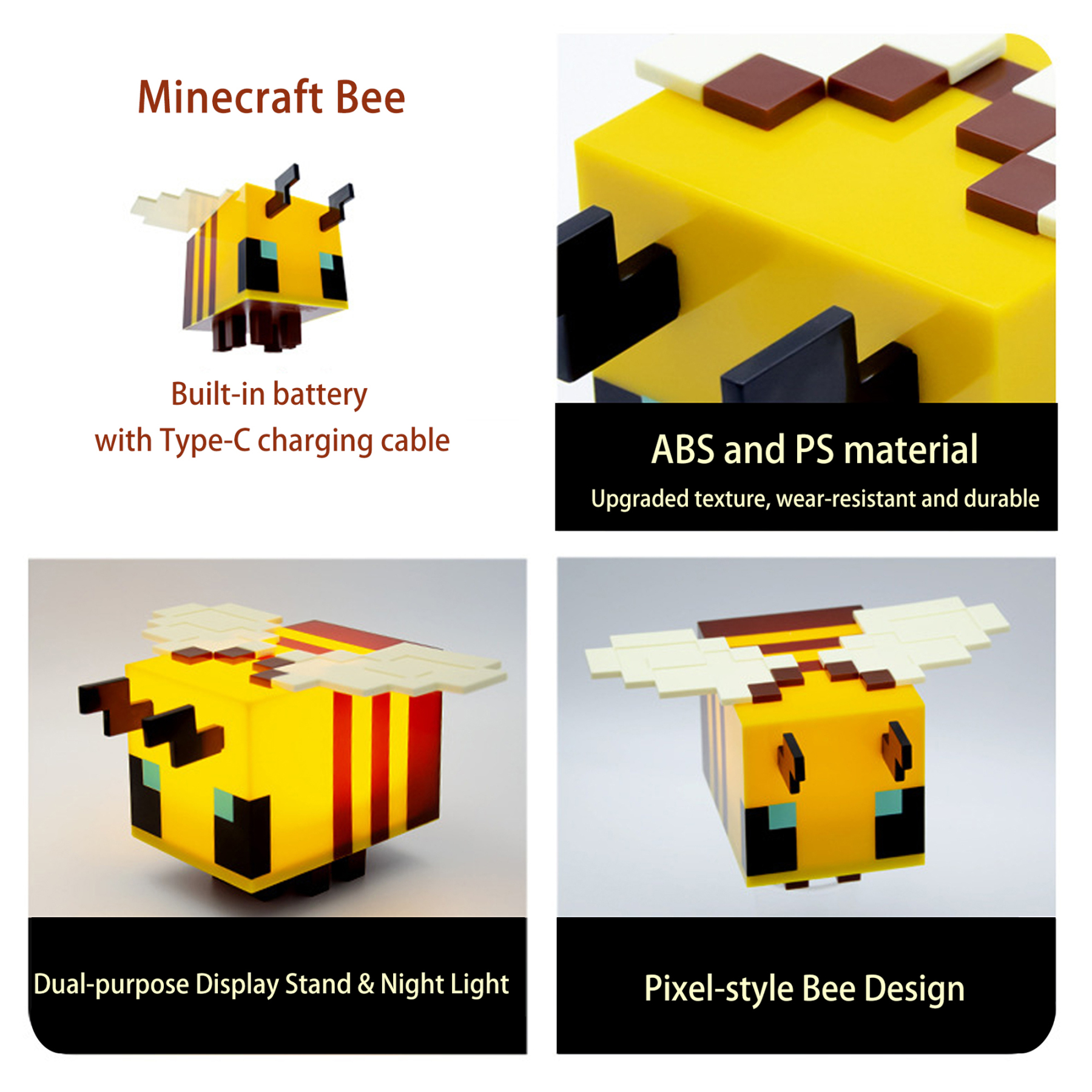 Pixel Cubic Bee Night Light