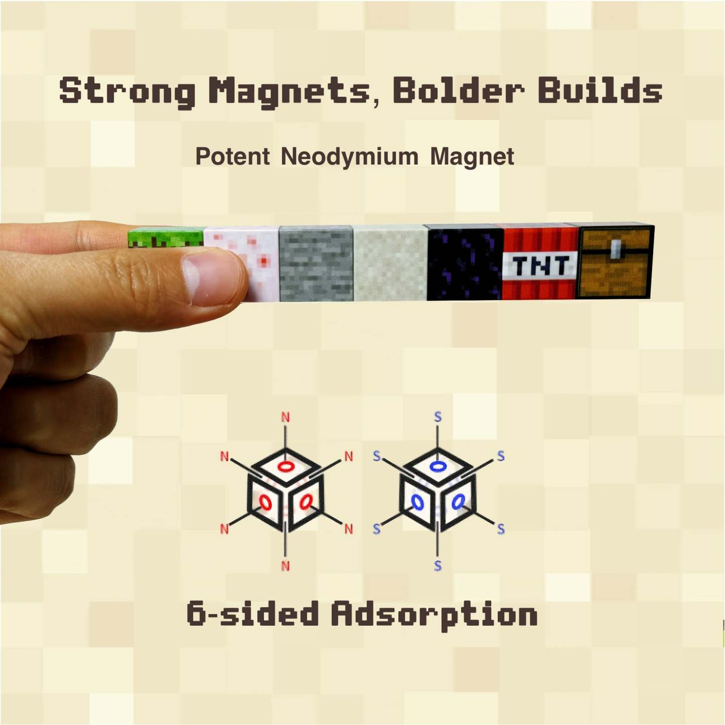 PixelCubic Magnetic Blocks - Mine Rail