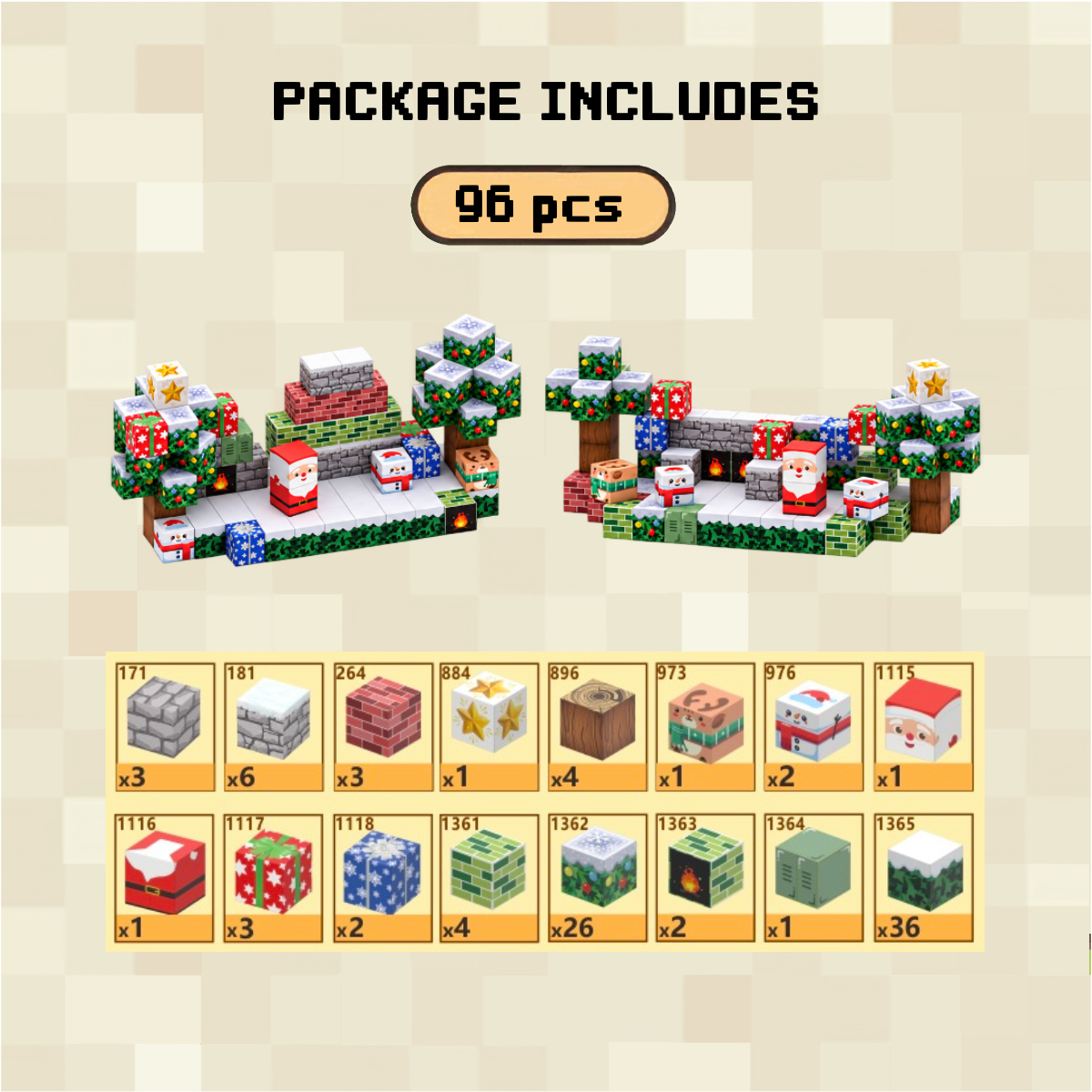 Merry Christmas Magnetic Building Blocks