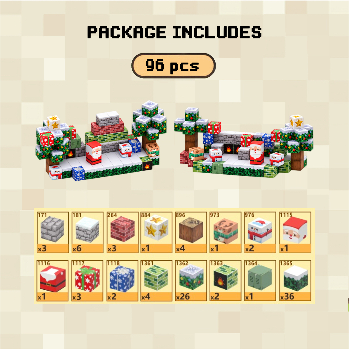 Merry Christmas Magnetic Building Blocks