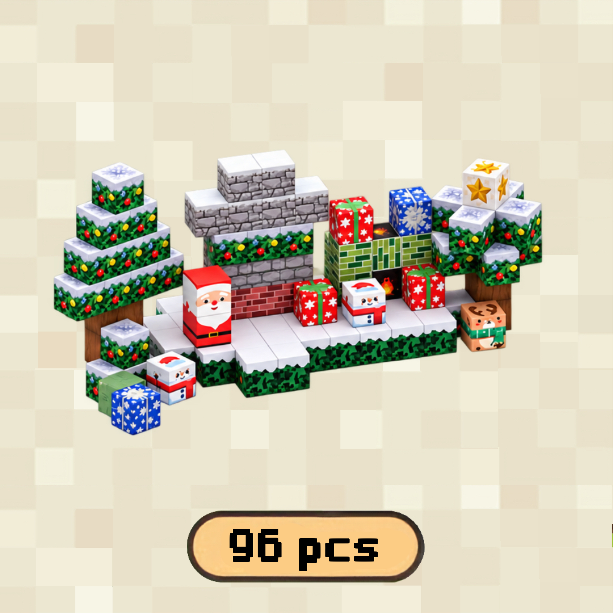 Merry Christmas Magnetic Building Blocks