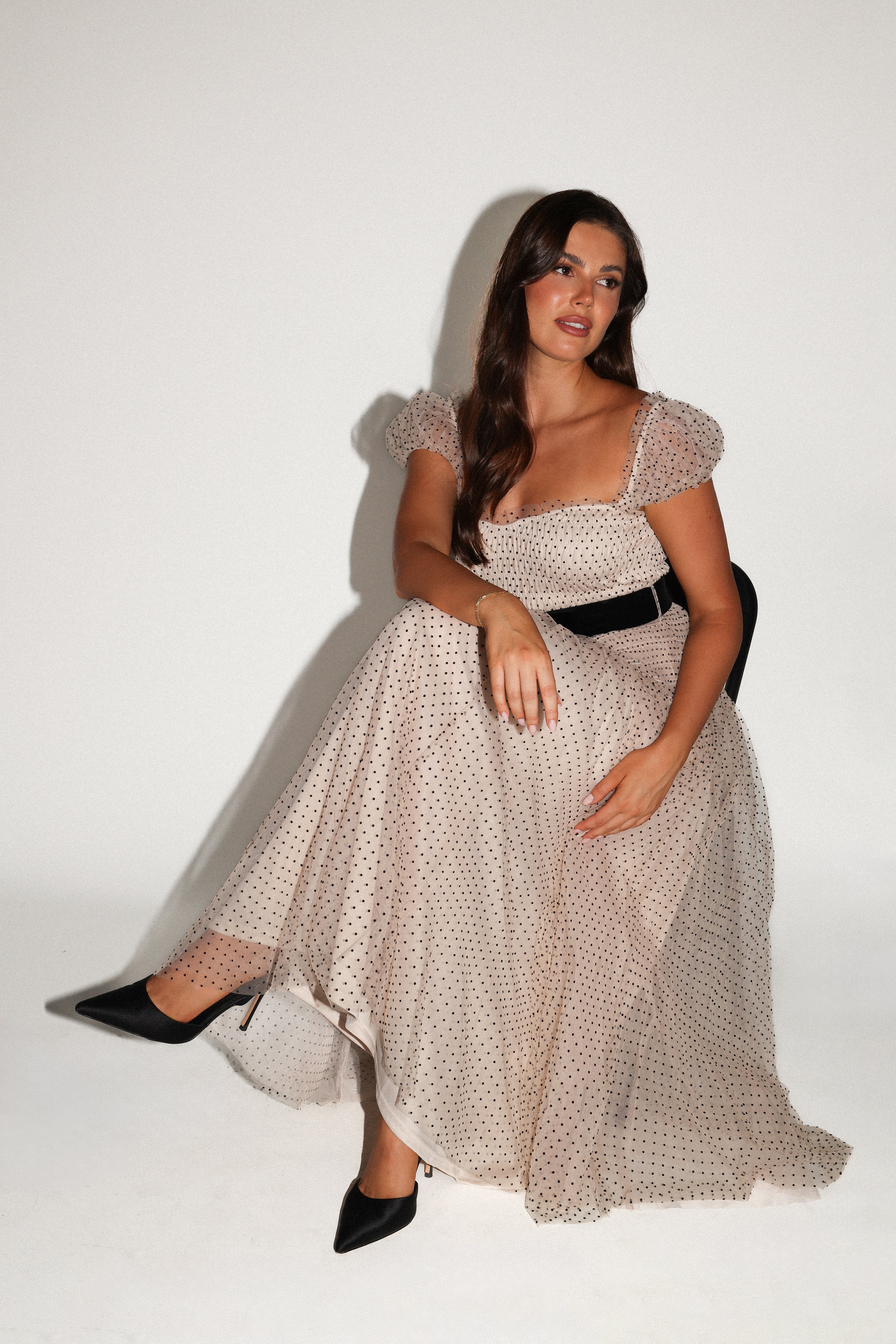 Bryn Midi Dress - Nude-Aur Fashion