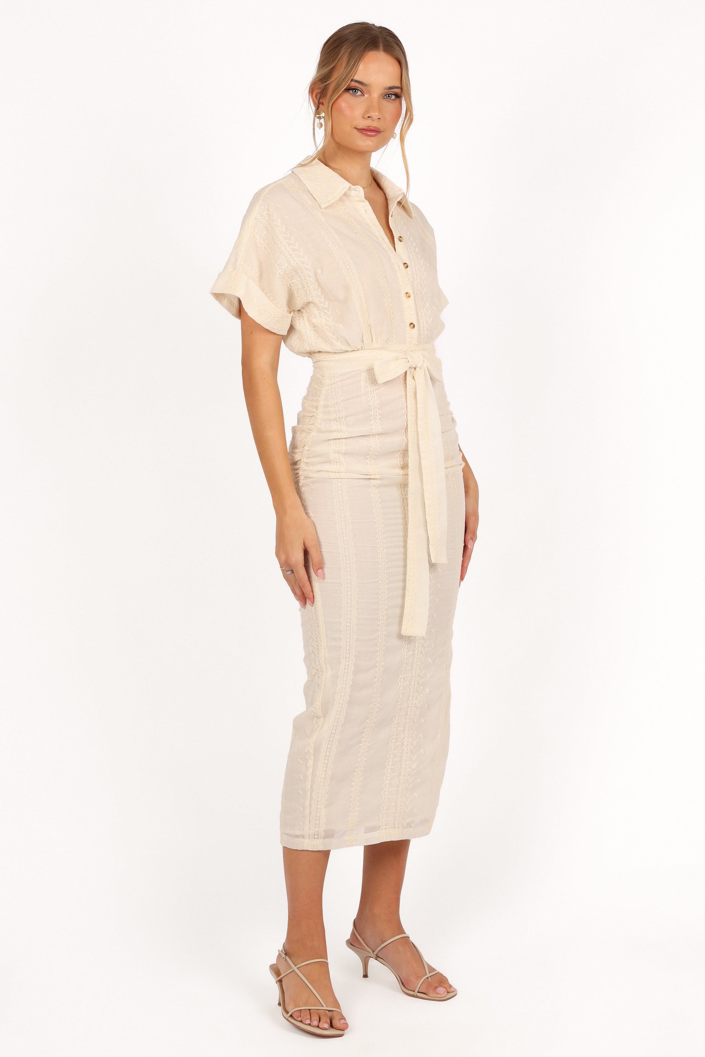 Adorlee Midi Dress - Cream-Aur Fashion