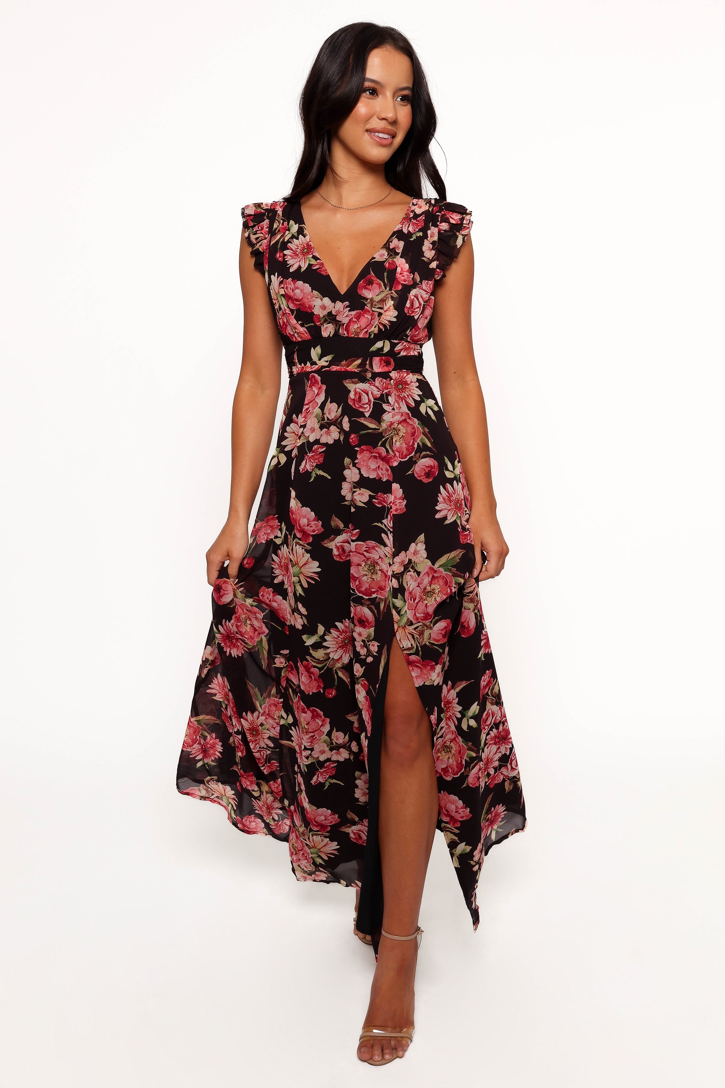 Aldo Maxi Dress - Black Floral-Aur Fashion