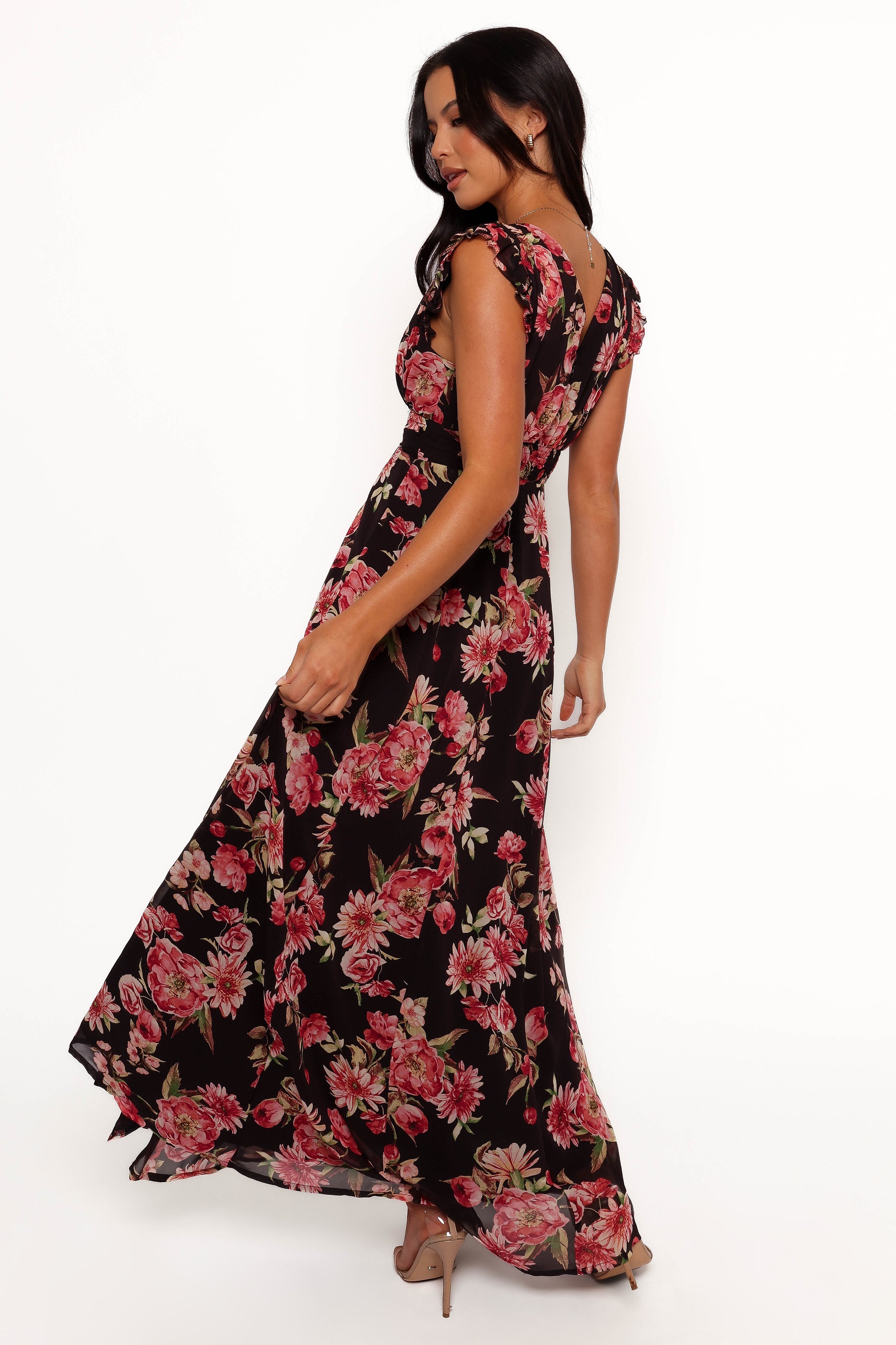 Aldo Maxi Dress - Black Floral-Aur Fashion