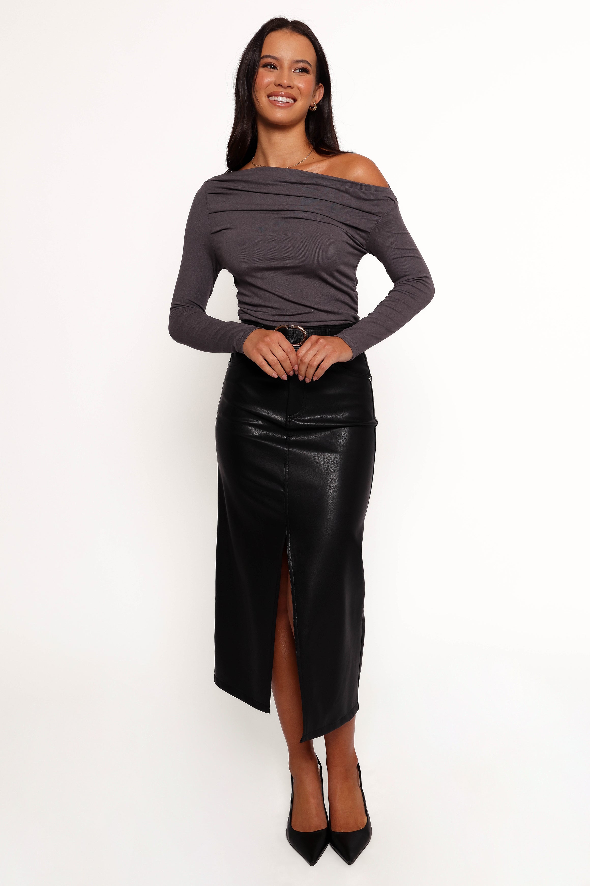 Jasmyn Midi Skirt - Black-Aur Fashion