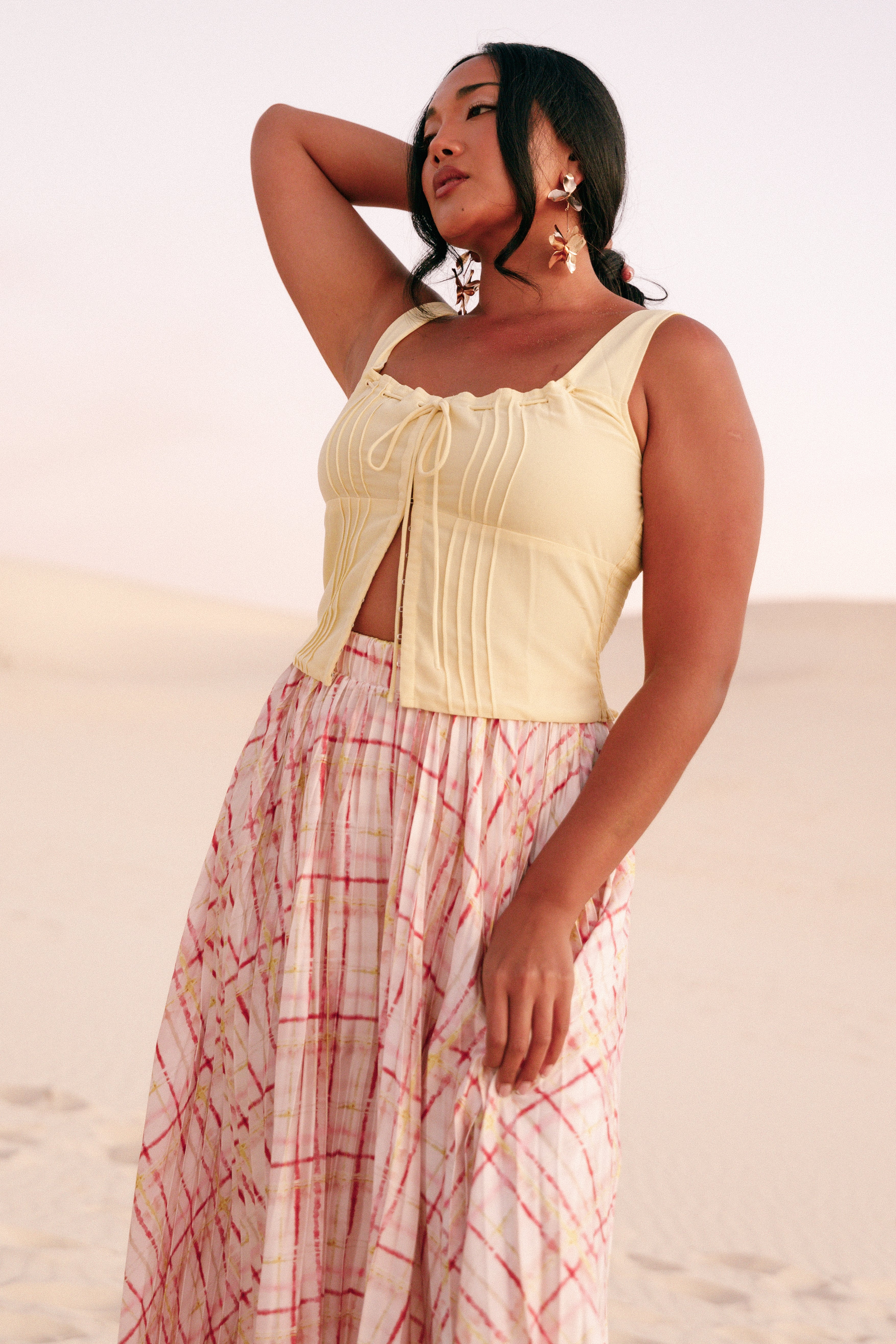 Alice Corset Top - Honeysuckle Yellow-Aur Fashion