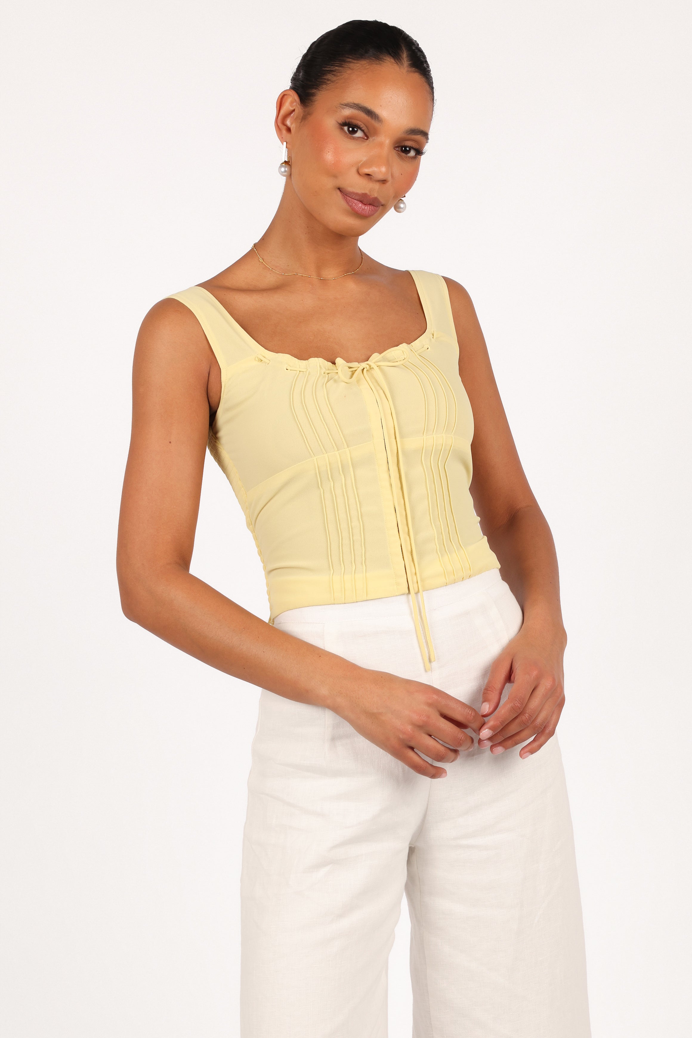 Alice Corset Top - Honeysuckle Yellow-Aur Fashion