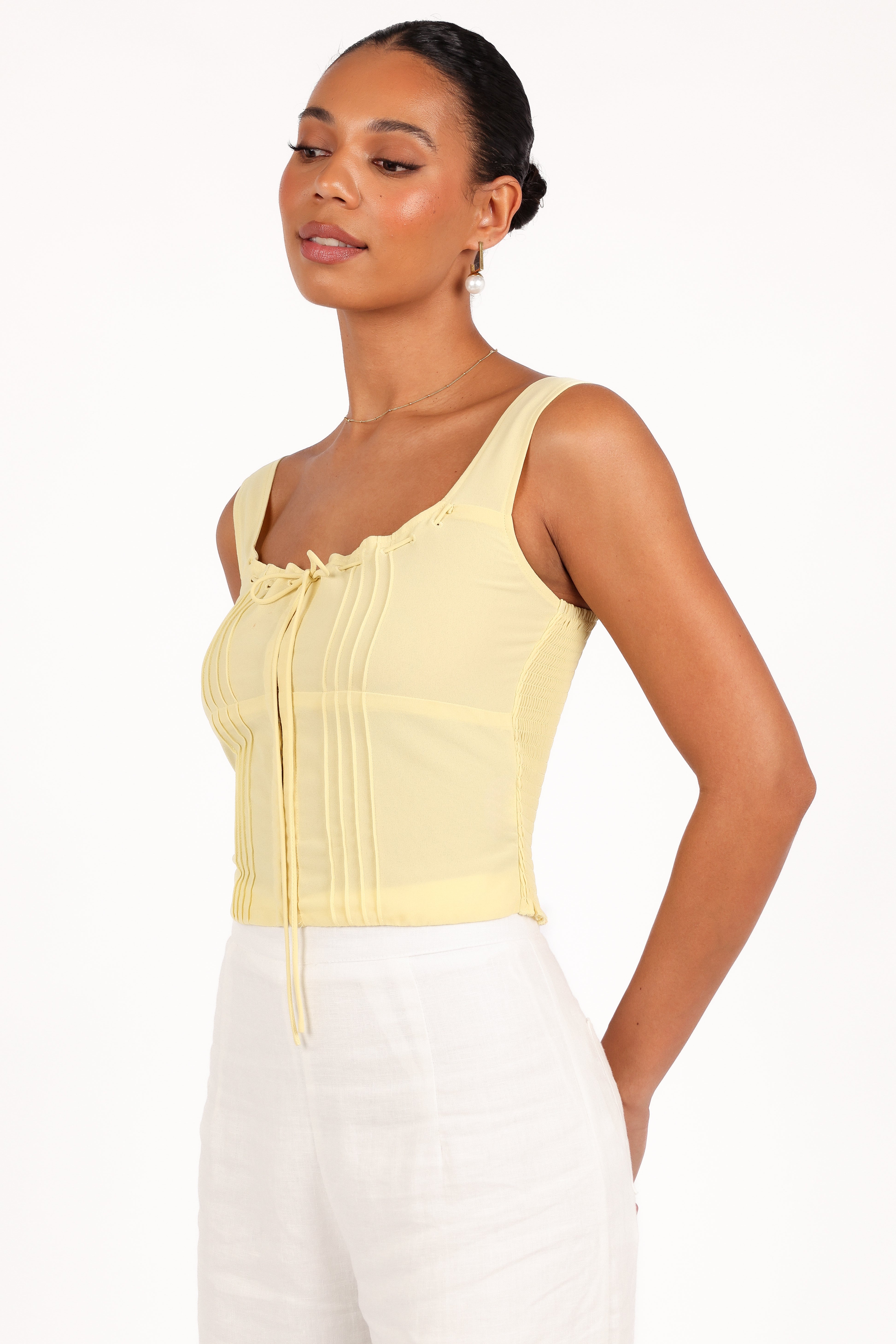 Alice Corset Top - Honeysuckle Yellow-Aur Fashion