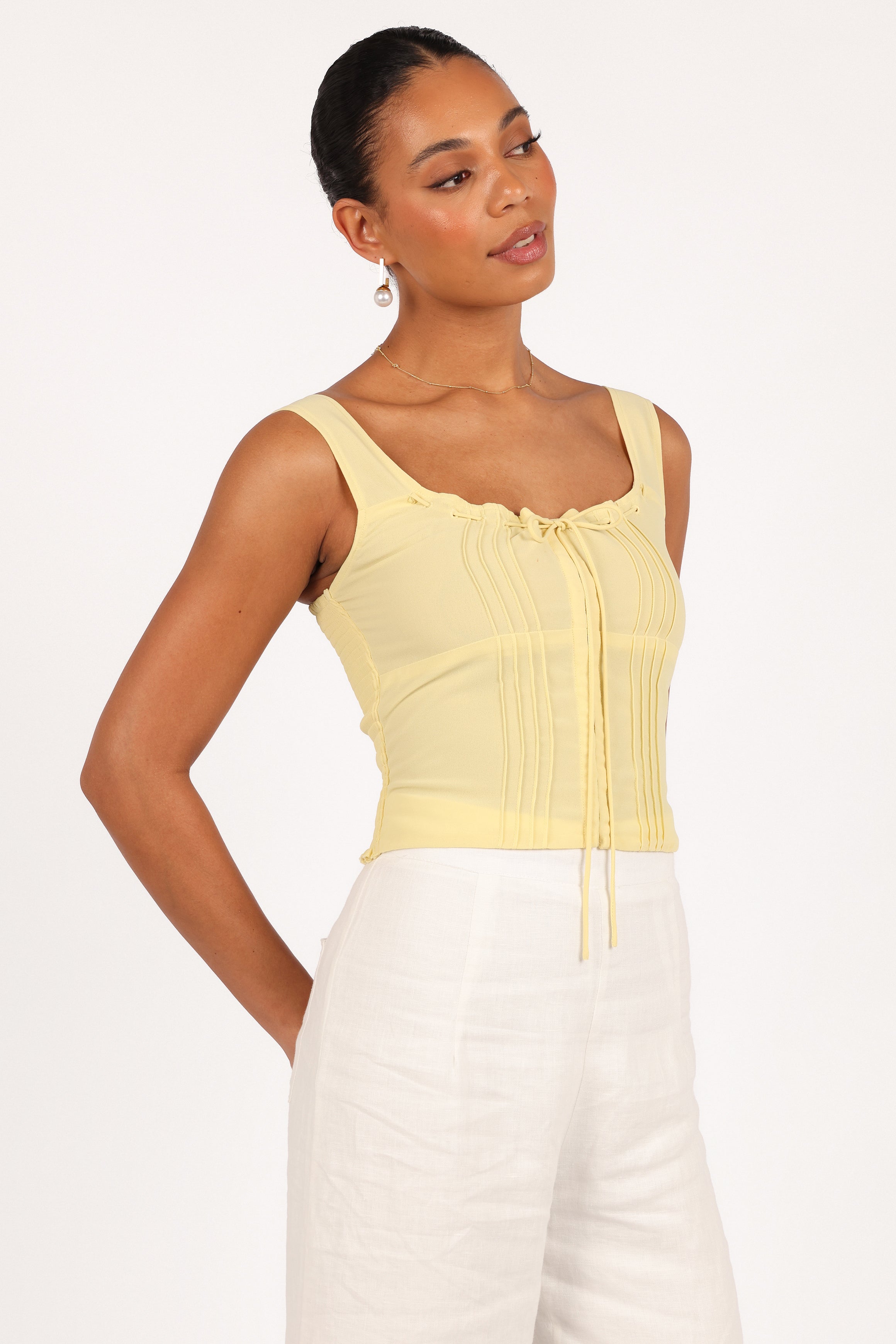 Alice Corset Top - Honeysuckle Yellow-Aur Fashion