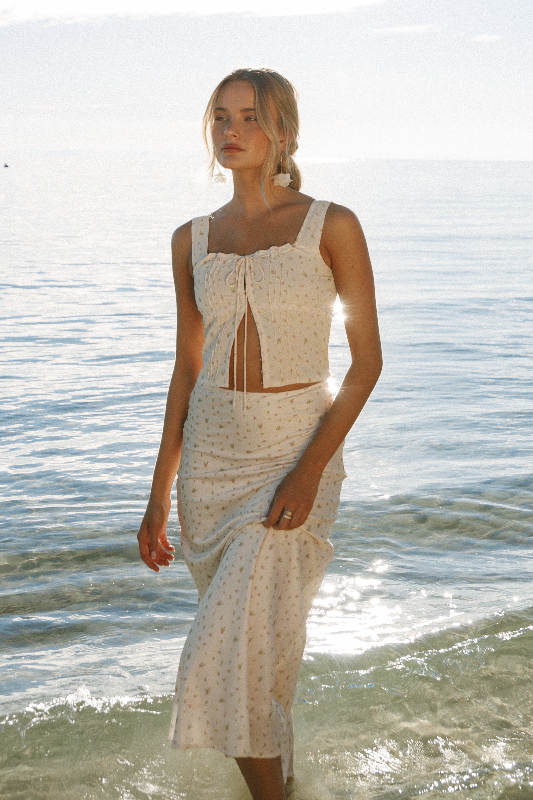 Alice Corset Top - Tiny Blooms-Aur Fashion