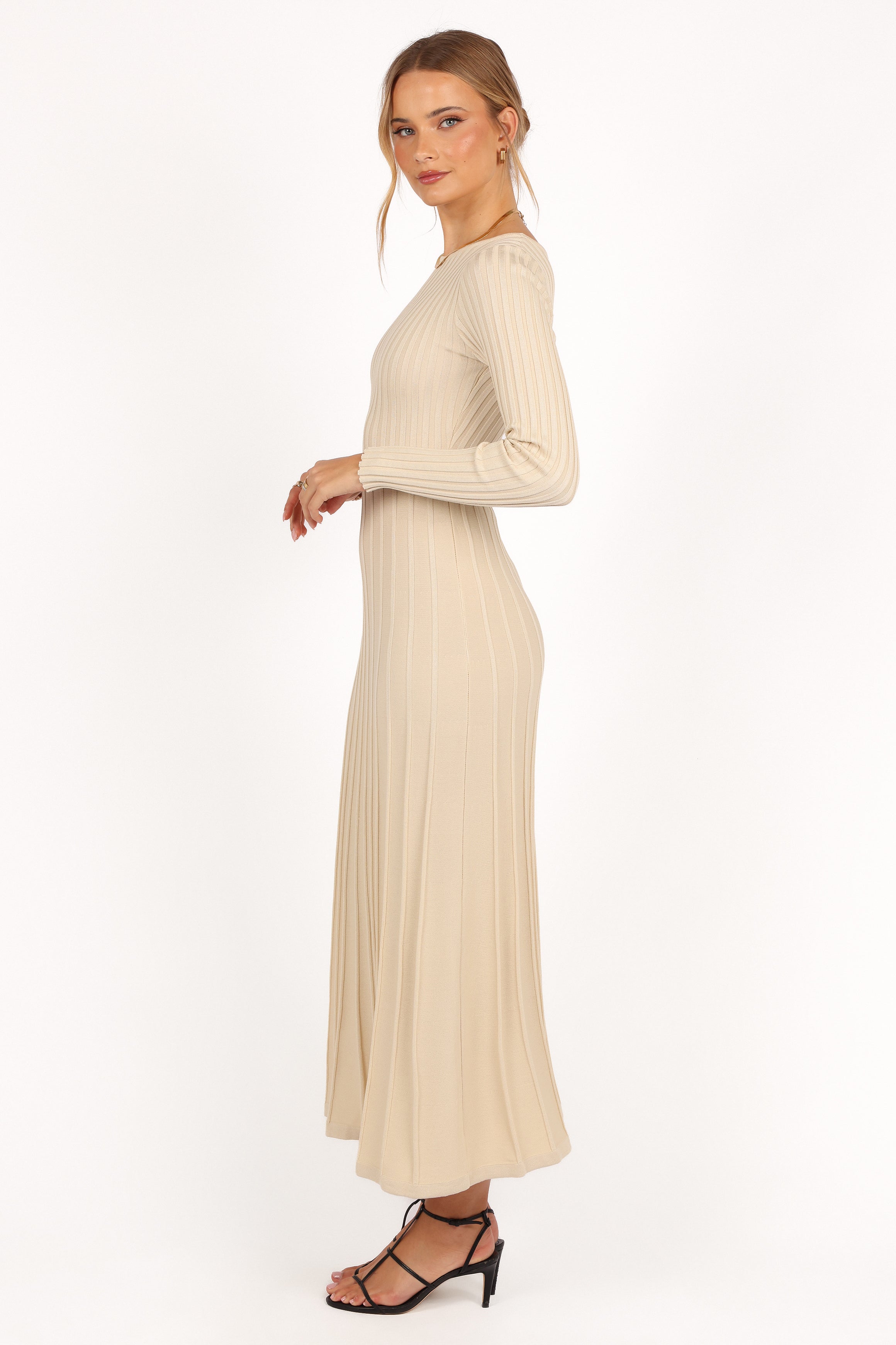 Alison Long Sleeve Maxi Dress - Cream-Aur Fashion