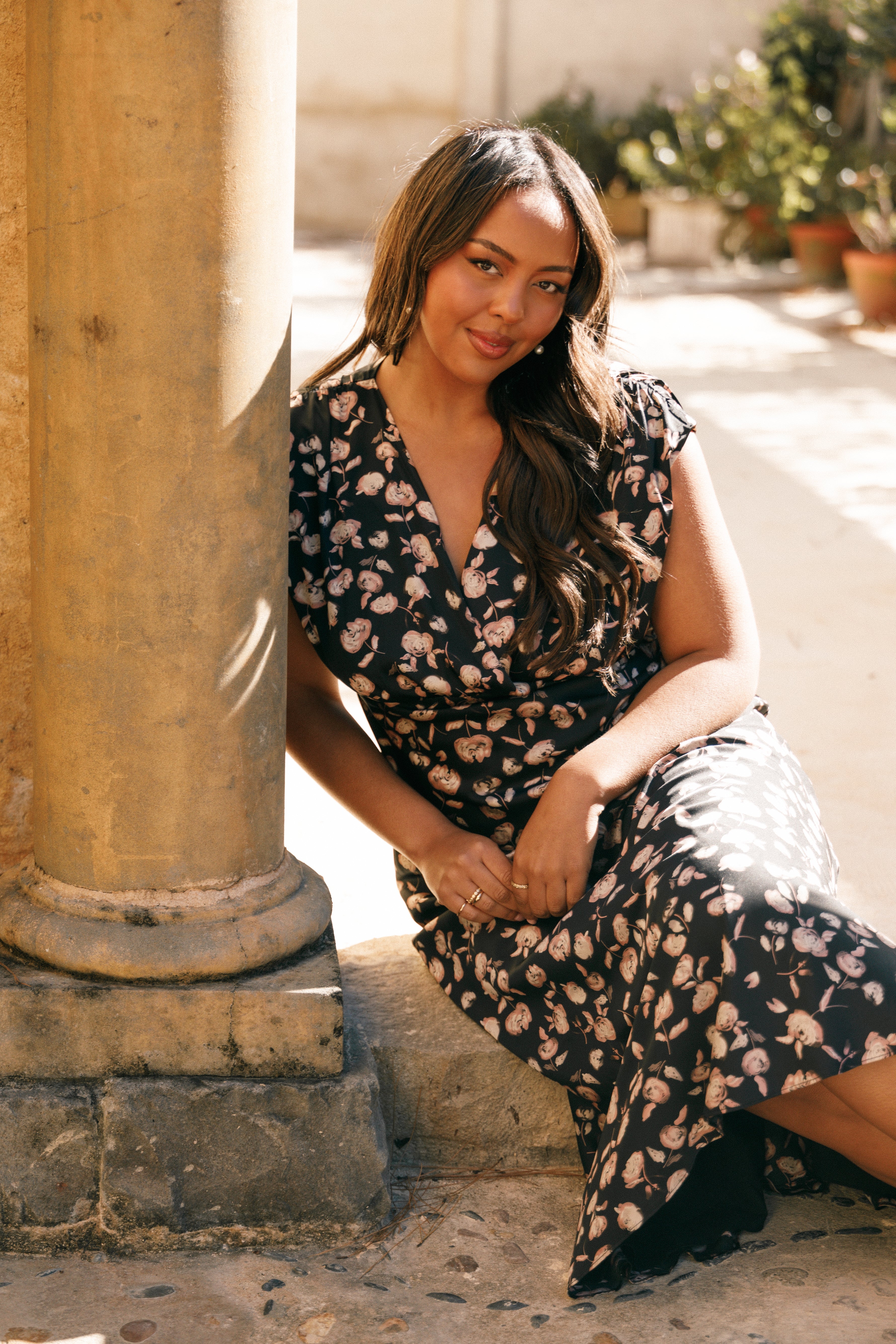 Amarlee Maxi Dress - Black Floral-Aur Fashion